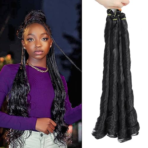 French Curl Braiding Hair Natural Black 24 Inch Loose Wave