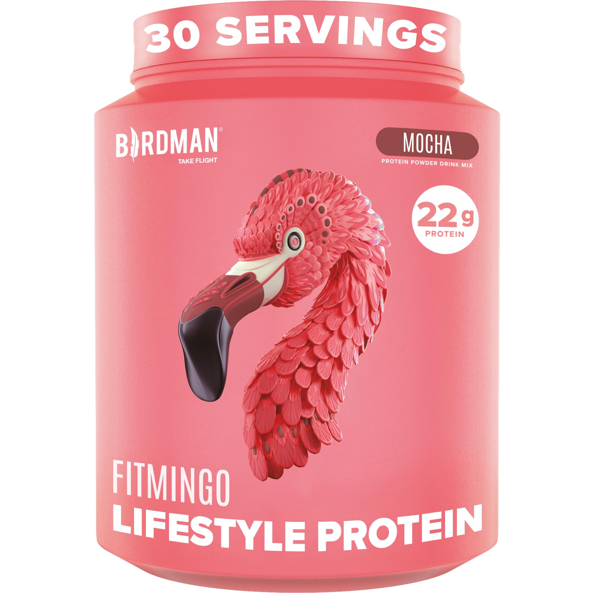 BIRDMAN Fitmingo Vegan Protein Powder with Inositol, Collagen Boosters, Hyaluronic Acid and Vitamins | Low Carb, Dairy Free, Low Calorie | 23g Plant Based Blueberry Protein Powder with Myo-Inositol