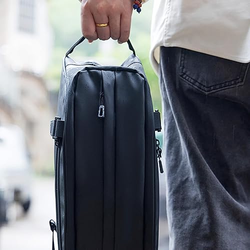 Miniatura 6 de Bolsa para portabicicletas, reflectante, impermeable, para bicicletas, soporte trasero de 8 litros, con múltiples bolsillos, mochila para bicicleta