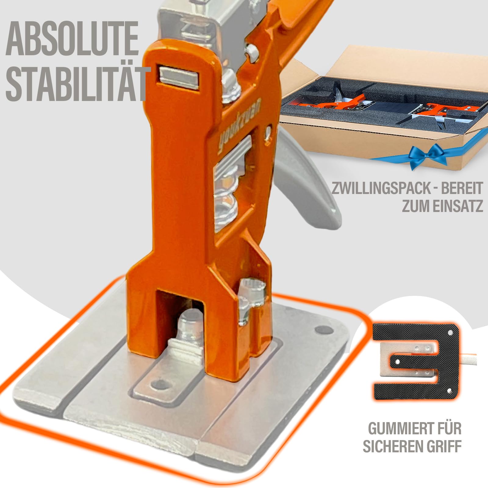 2 Stück Möbelheber 40 cm Ganzmetall Plattenheber Türheber Fliesenheber, 200 kg Tragkraft, Präzises Hebewerkzeug mit SLOW/FAST Absenkmodi, Rutschfest, Höhenverstellung bis 39 cm