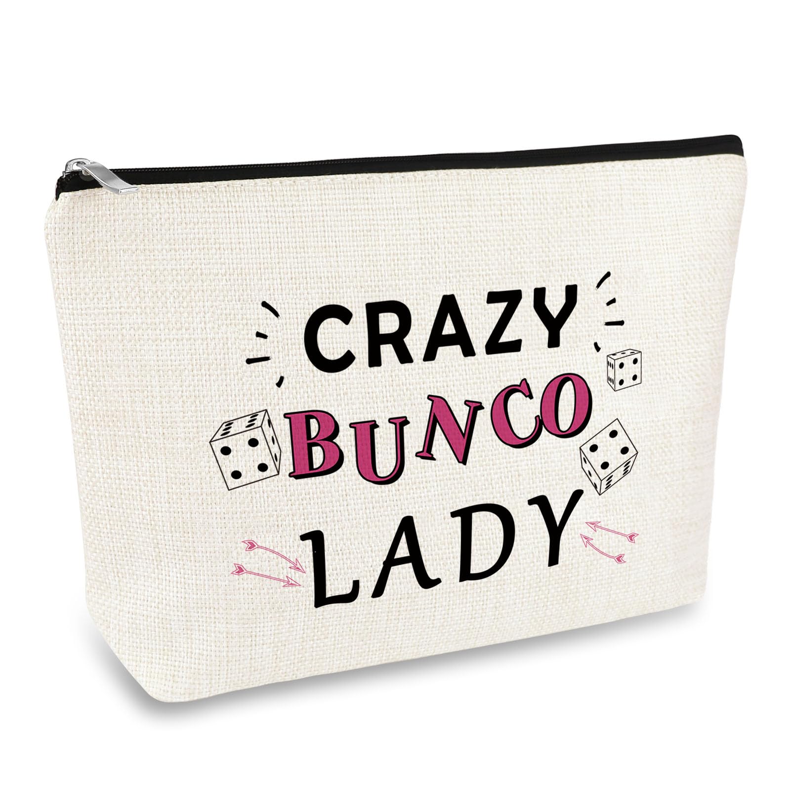 Bunco Gift Gambling Lover Makeup Bag Bunco Night Queen Gifts for Women Game Gambling Lucky Accessory Pouch Cosmetic Bag Christmas Birthday Present for
