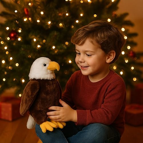 Miniatura 5 de Animales de peluche de águila halcón americano, juguetes de peluche de águila para cumpleaños de niños y niñas, 12 pulgadas
