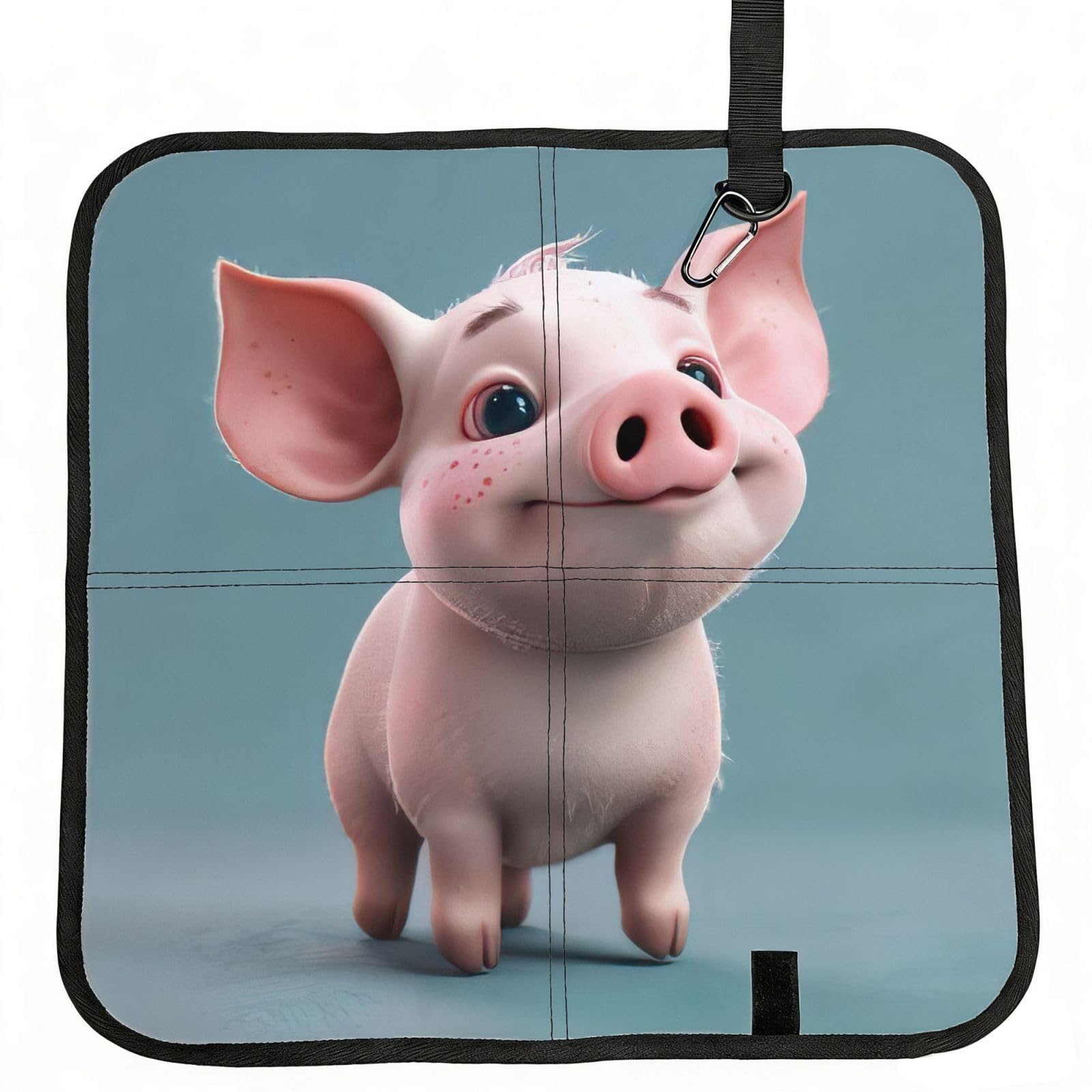 UVBDF Cartoon Pig Print Outdoor Sitting Cushion Folding Seat Pad Compact Portable Picnic Bench Cushion Mat