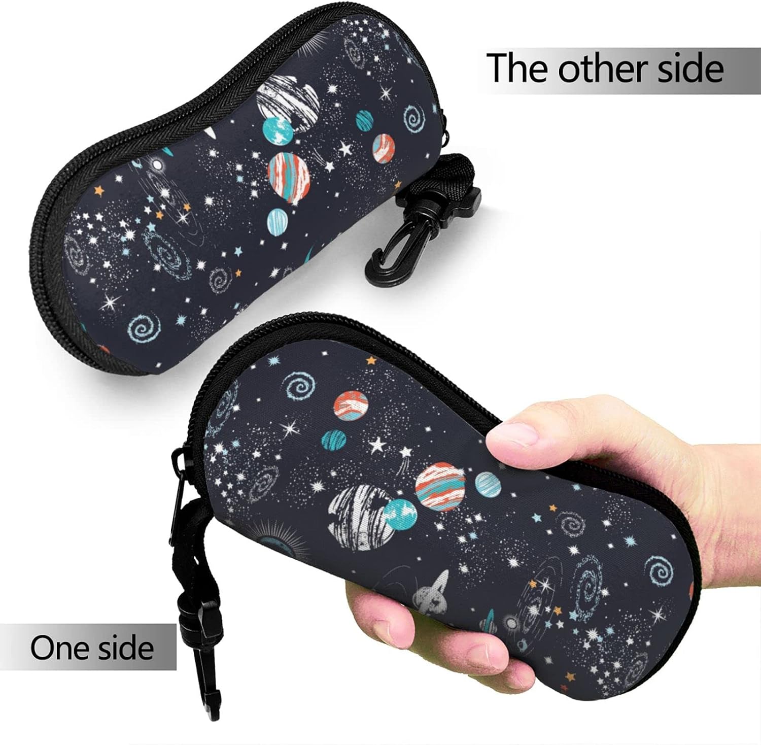 Soft Sunglasses Case for Men Women, Ultra Light Neoprene Zipper Eyeglass Portable Glasses Case with Belt Clip