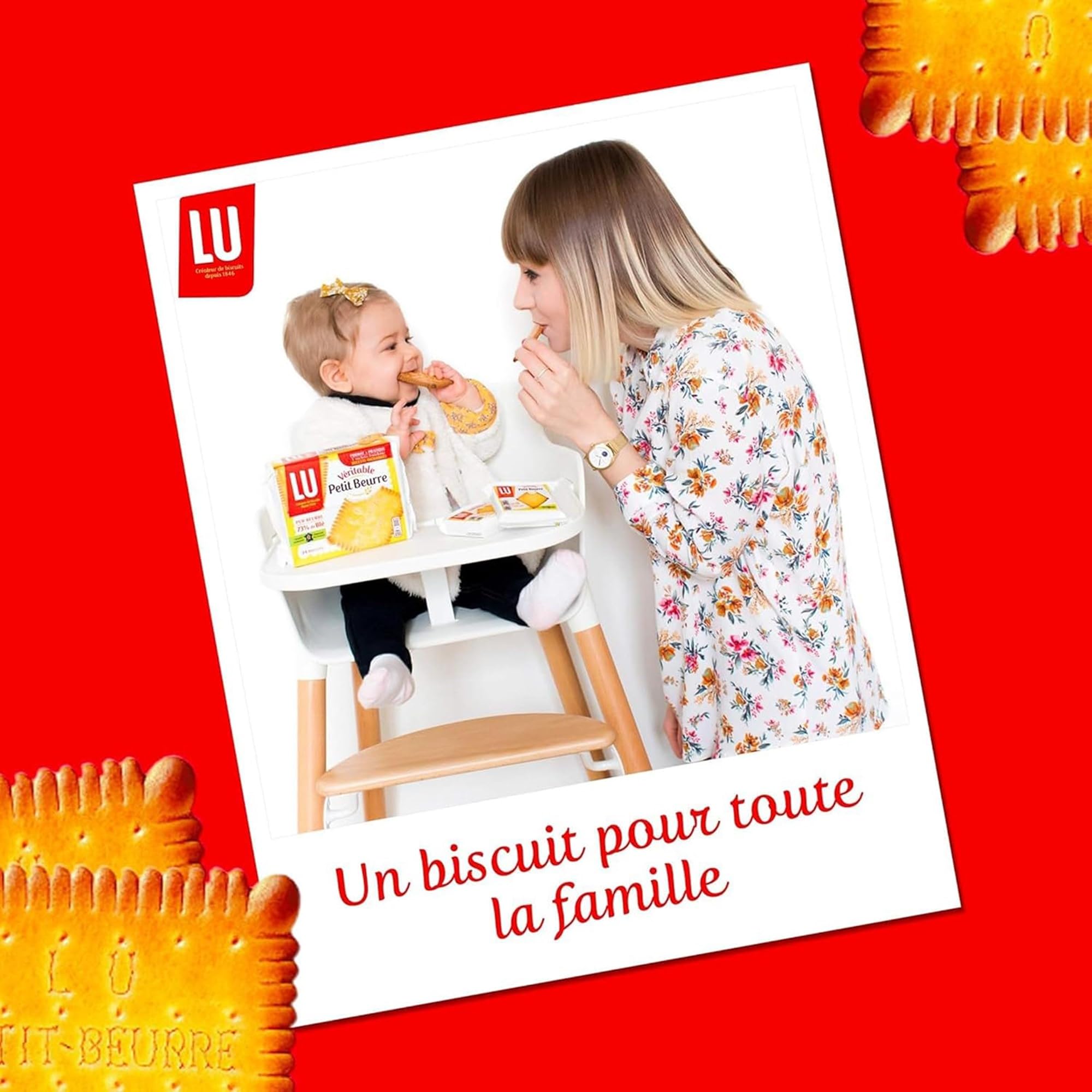 LU - Genuine Petit Beurre Pocket - 4 scatole da 12 sacchetti da 3 biscotti Petit Beurre - Set di biscotti in sacchetti singoli - Ideale per uno spuntino gourmet per bambini - Set di 4x300g