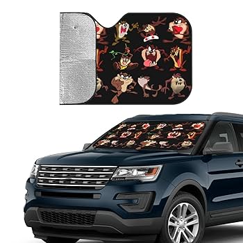 スカジャン BORDER CARWIN KOVOS Tasmanian Cartoon Devil Taz Anime Car Windshield Sun