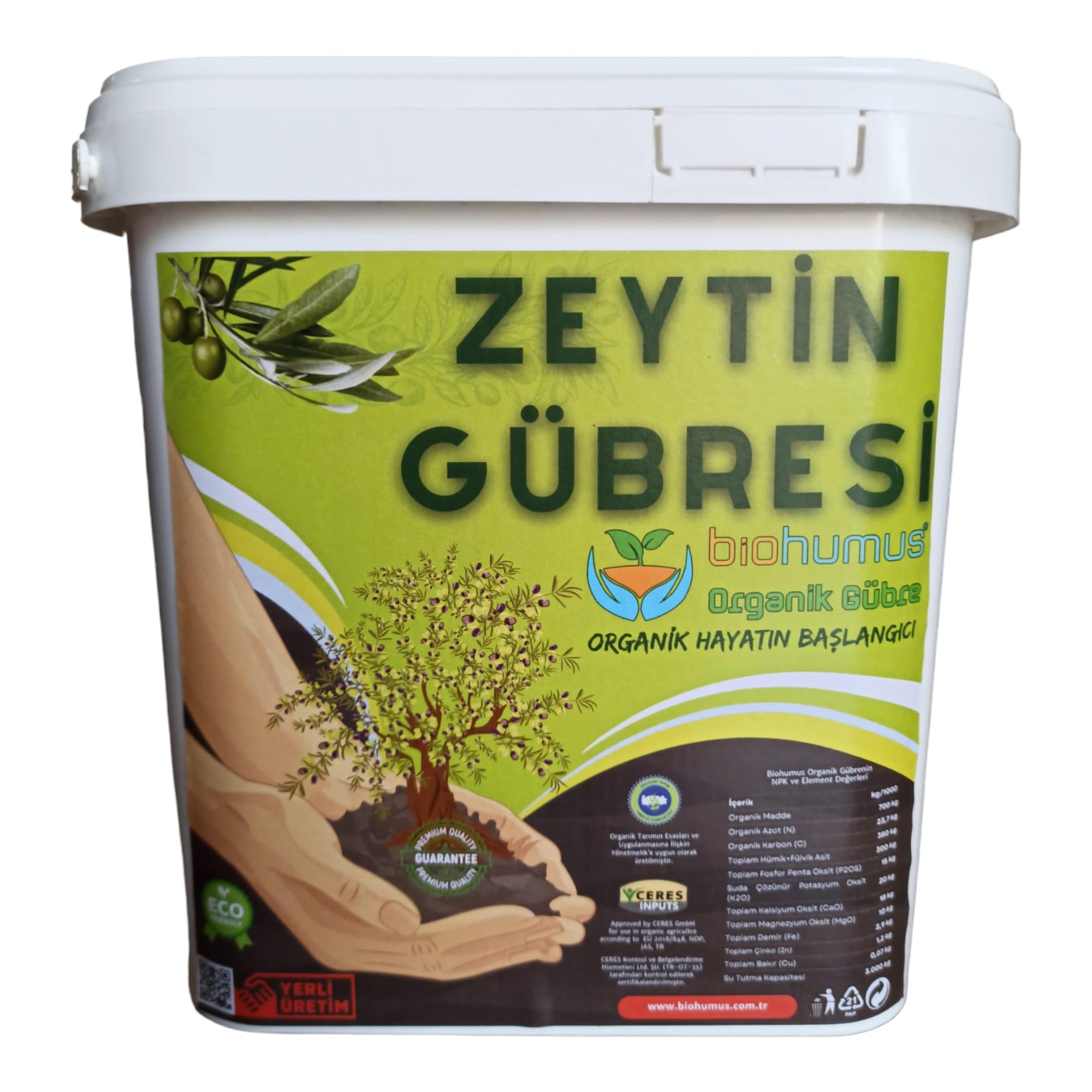 Biohumus ZEYTİN için, Organik gübre, Organik Sertifikalı, Kök geliştirici, toprak düzenleyici, bitki