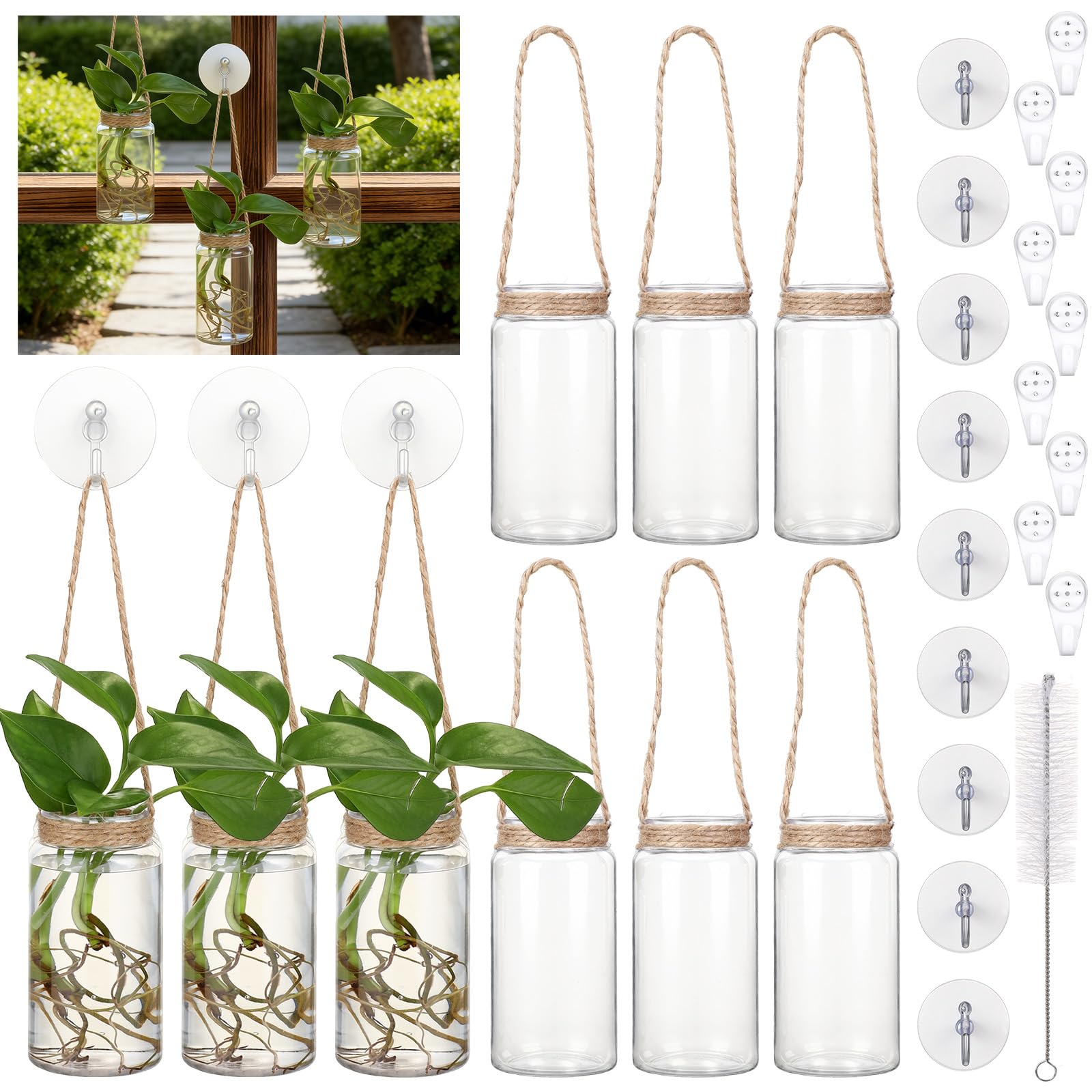 Photo 1 of Baderke 9 Set Window Hanging Propagation Stations 3.54'' Plastic Vases
