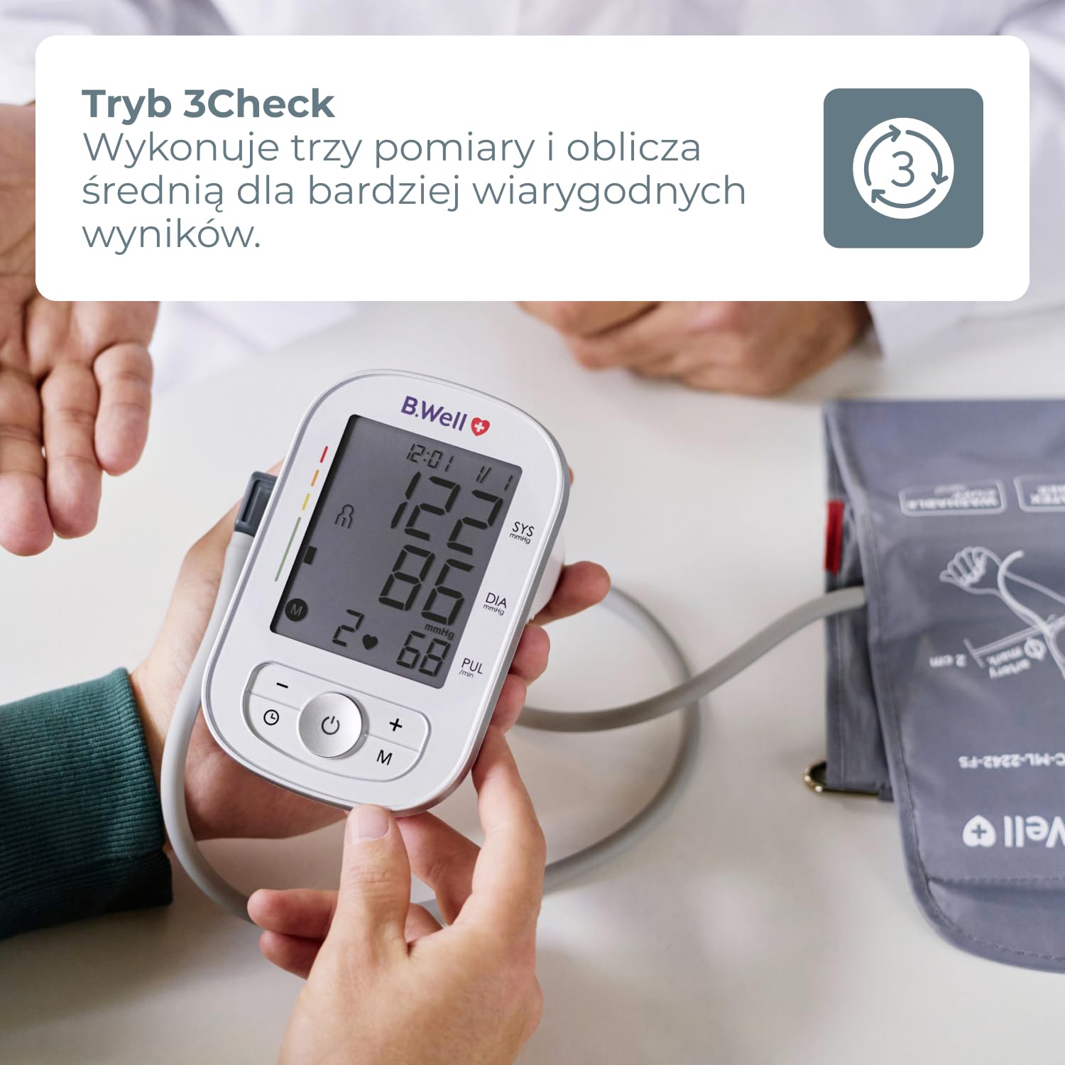 CIŚNIENIOMIERZ AUTOMATYCZNY NARAMIENNY B.WELL TH-75 AFIB ARYTMIA ETUI ZASILACZ