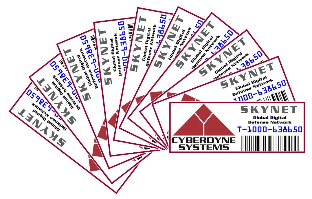 Starbase 79Starbase 79 Asset Labels - Property of The Cyberdyne Systems - Skynet (Pack of 10, Red, 2.75*1 inches)