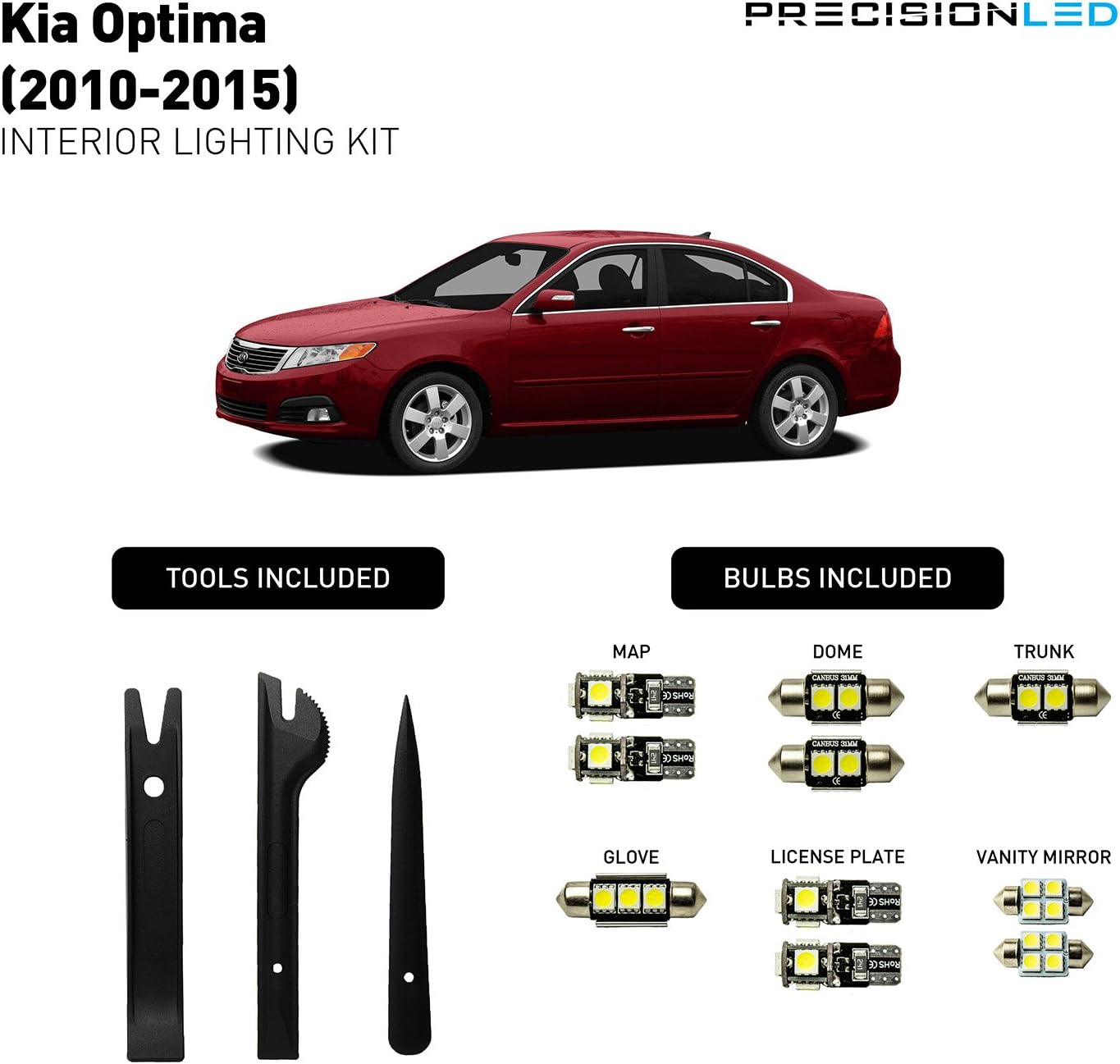  Precision Led 2011 2015 Kia Optima Led Interior Lightning Kit With License Plate Led S Install Tools 8000k Automotive