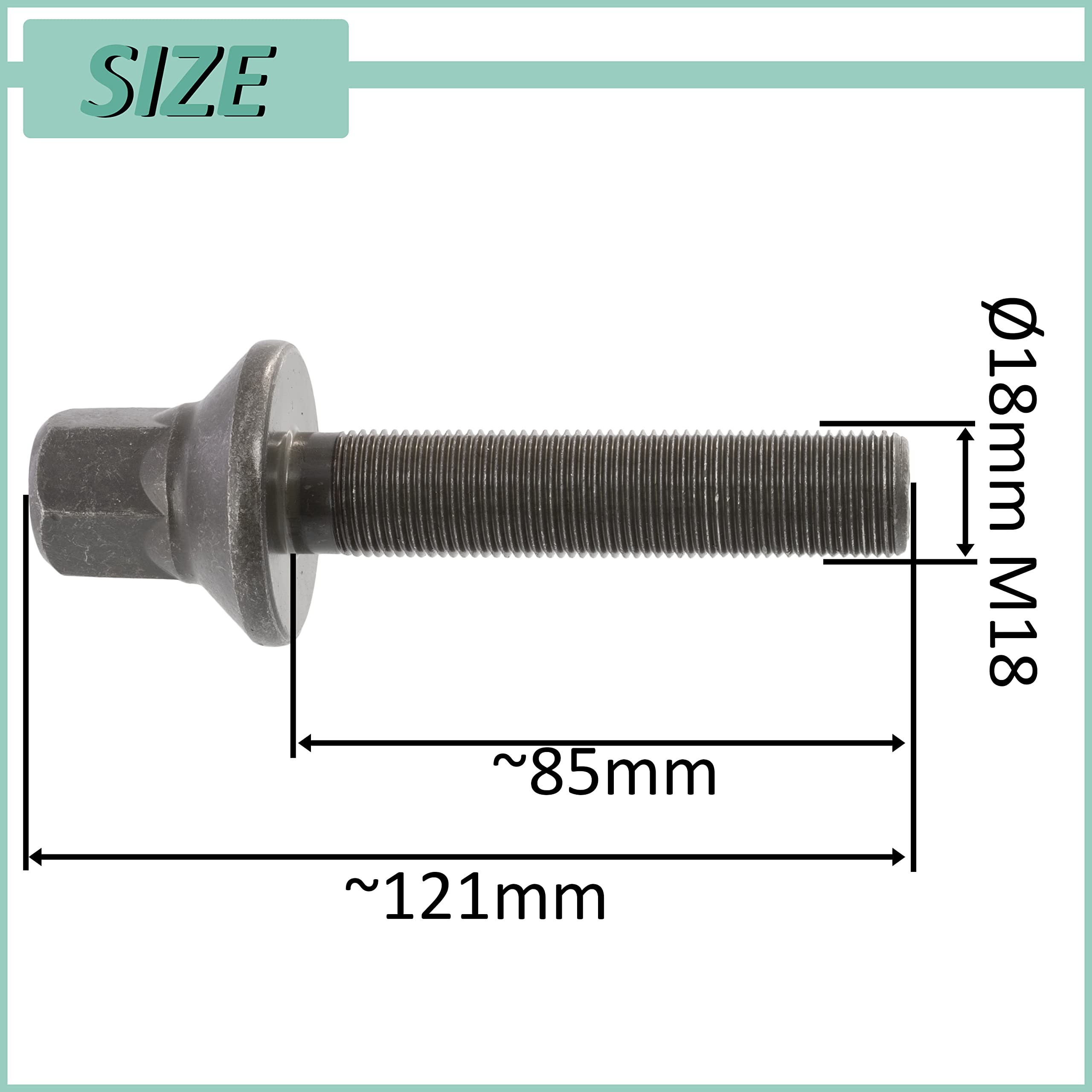 AERZETIX - C66524 - Pulley Bolt M18 with Flange - Compatible with  