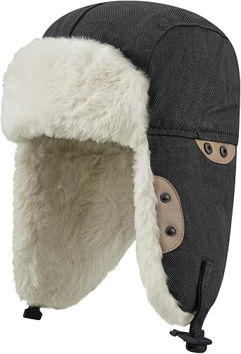 Croogo Trapper Eskimo Hats Windproof Outdoor Warm Ski Cap with Ear Flap Russian Fur Hat Trooper Ushanka Men and Women