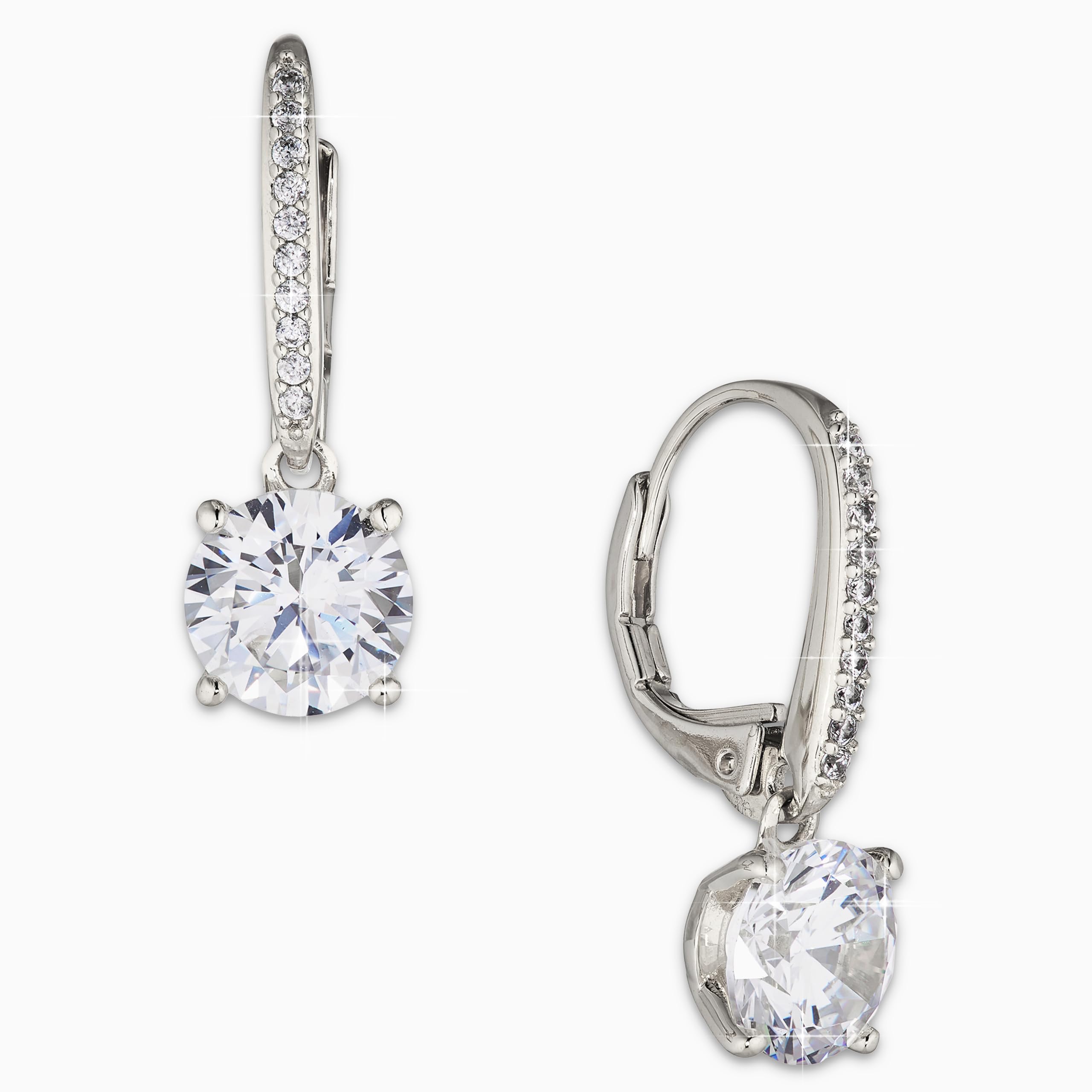 Nadri Leverback Earrings for Women - Exquisite Drop Earrings For Women, Large Cushion Cut Cubic Zirconia Womens Earrings
