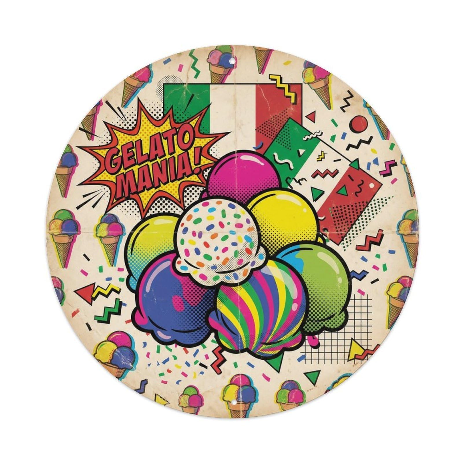 Gelateria Cafe Gelato Memphis Pop Food Culture Metal Tin Sign