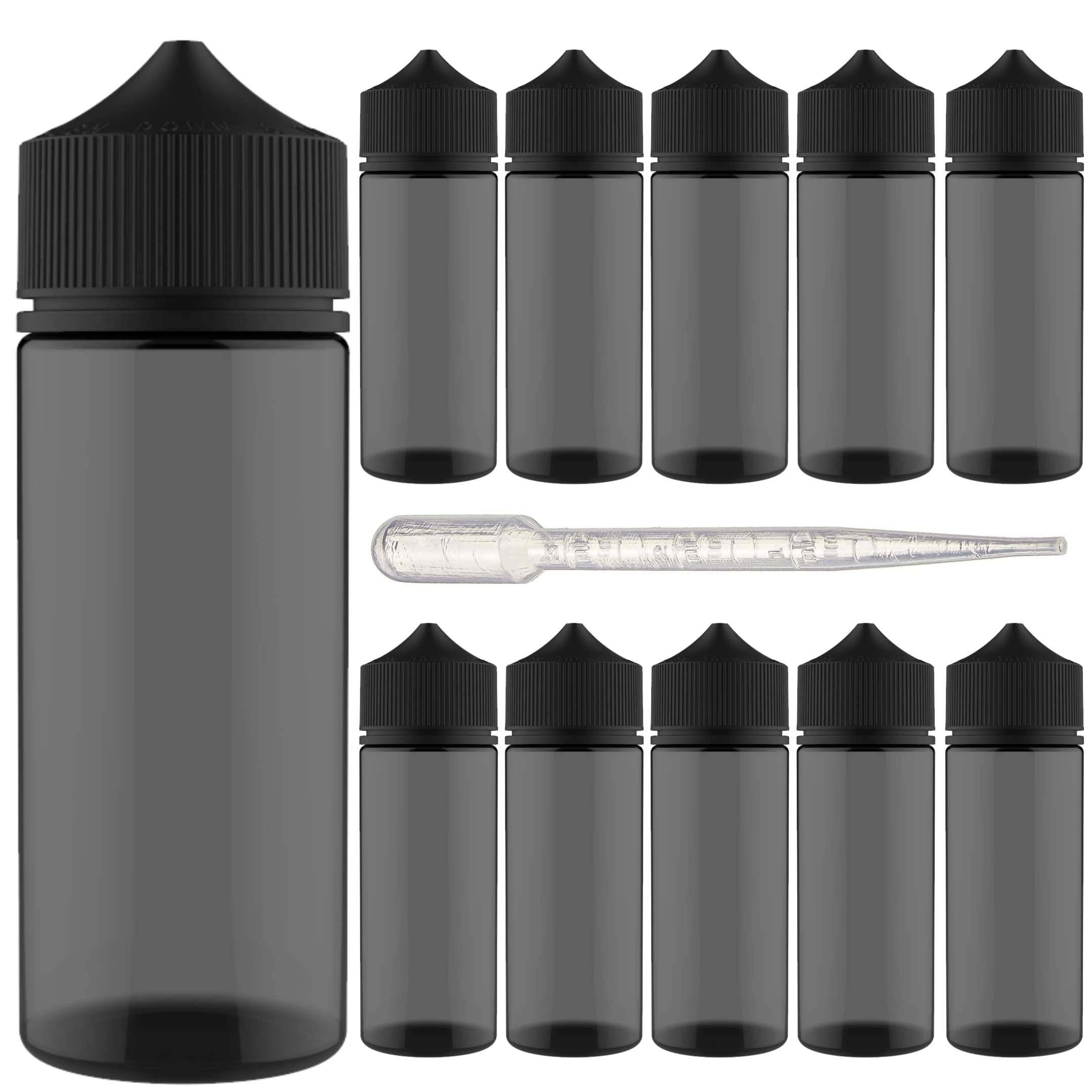 Chubby Gorilla V-3 Black PET Plastic Bottles 120mL | Unicorn, Squeeze bottle, Juice Bottles, Authentic Chubby Gorilla, Dropper Bottle, Squeeze Dropper