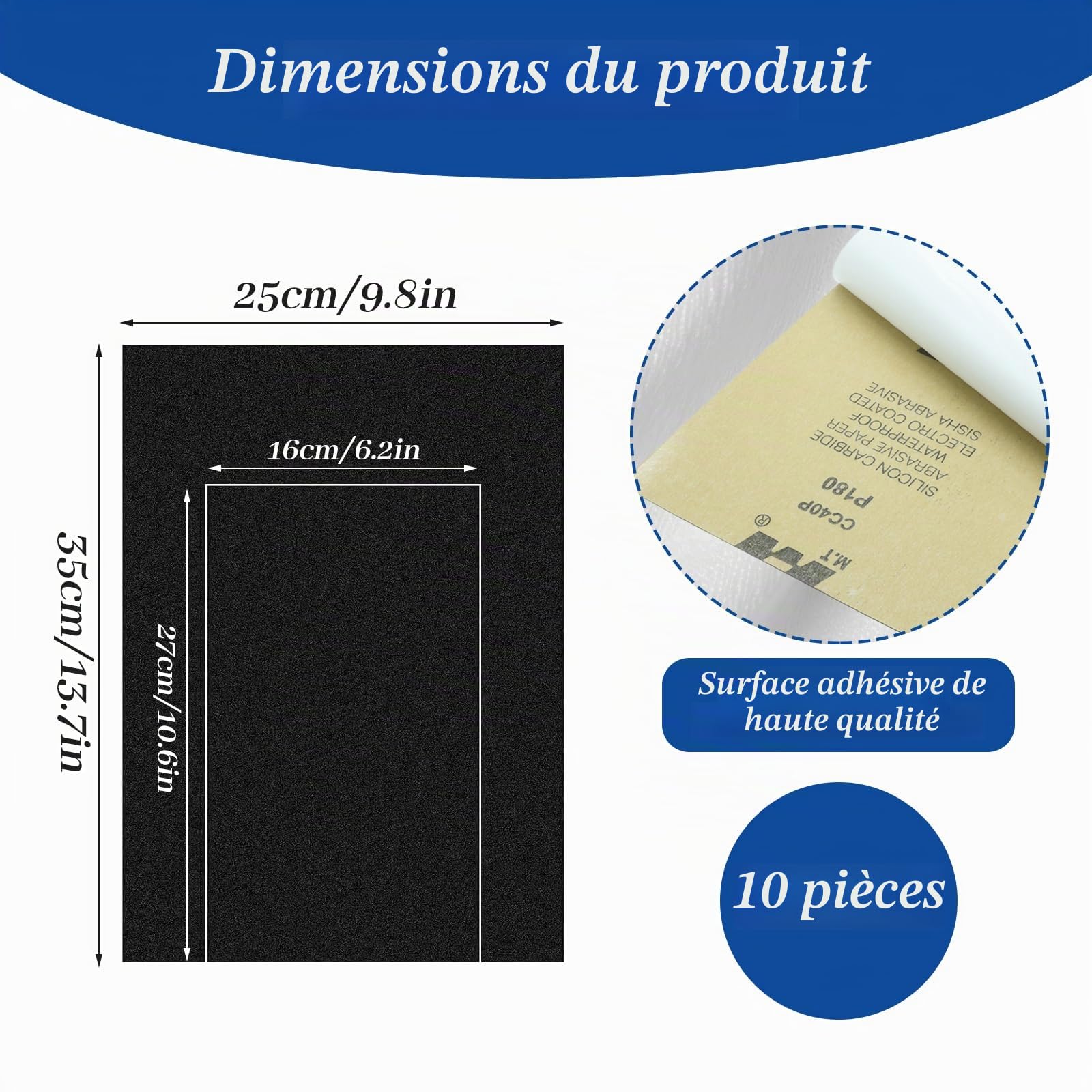 Lot de 10 planches de papier abrasif de rechange pour griffoir de chien, 35 x 25 cm, feuilles de papier abrasif de rechange pour soins des ongles des animaux de compagnie