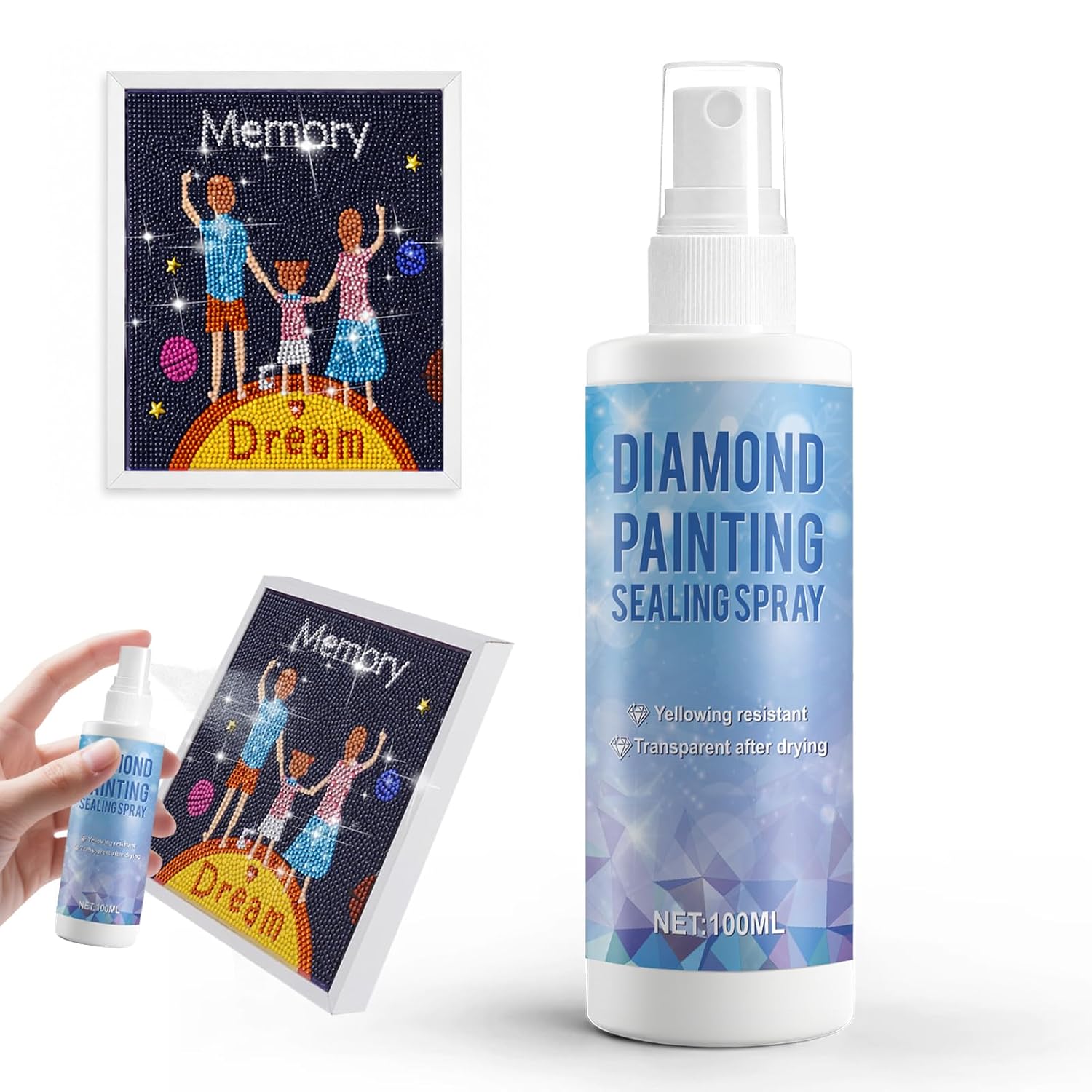 JAOJAO Diamond Painting Sealer, Diamond Art Sealer Spray Quick Dry Protection for DIY Diamond Art,100ml