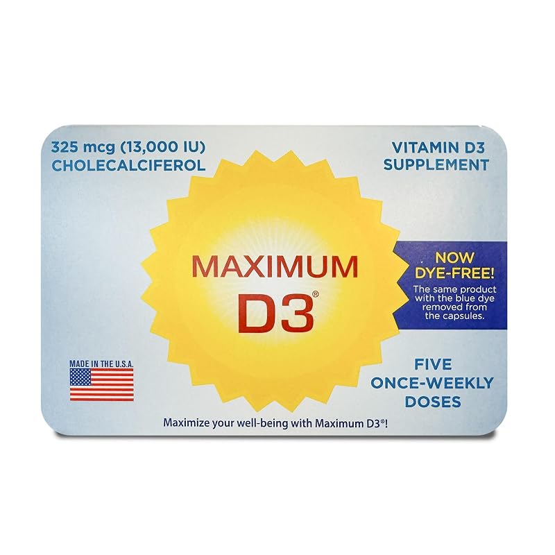 Maximum D3 Vitamina D3 (colecalciferol) 13.000 UI (325 mcg) 5 cápsulas
