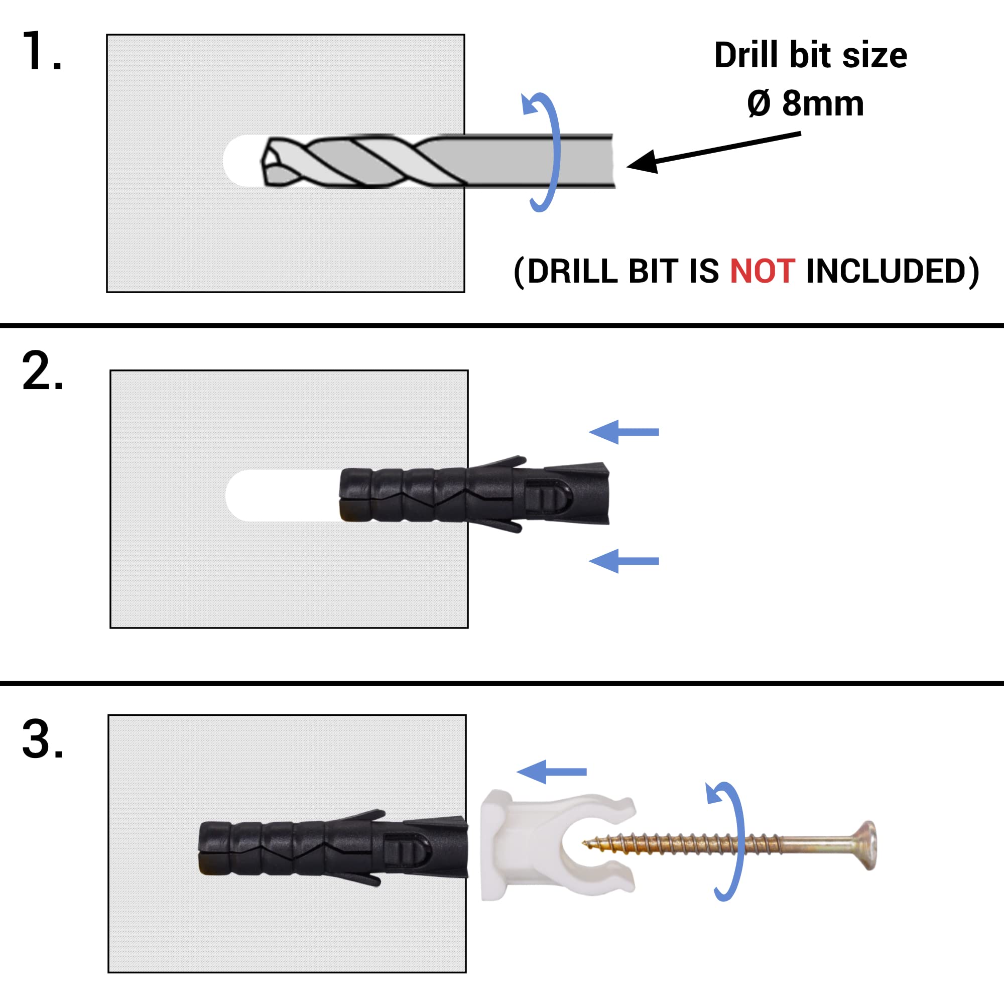 SKIR'CO (20 pcs) Pipe Clips, Plastic Clamps for 14-15 mm Pipes, U Type Pipe Clamp, Hose Hangers, Tubing White Clips - Image 4