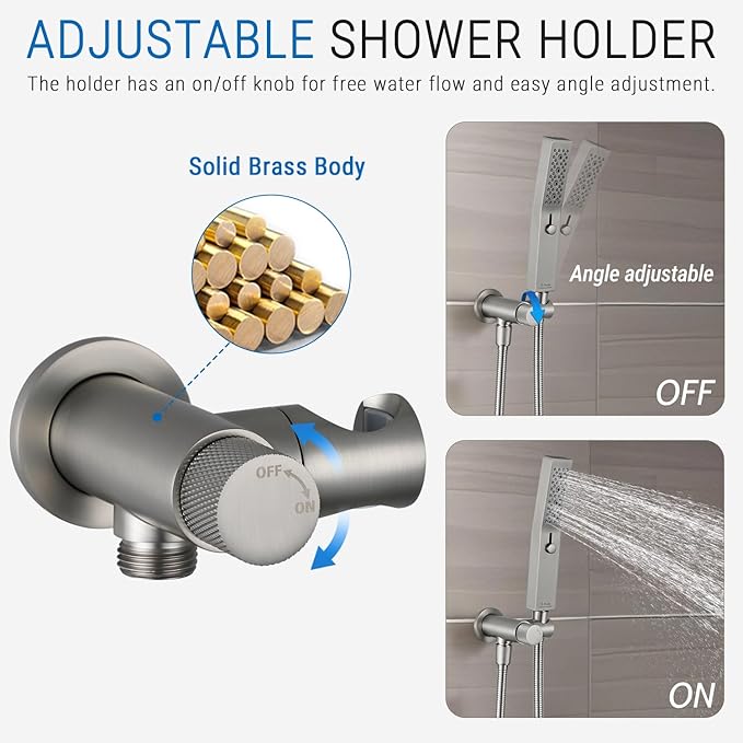 Juego de Ducha Manual G-Promise con 3 Funciones, Manguera de 70 Pulgadas miniatura 4