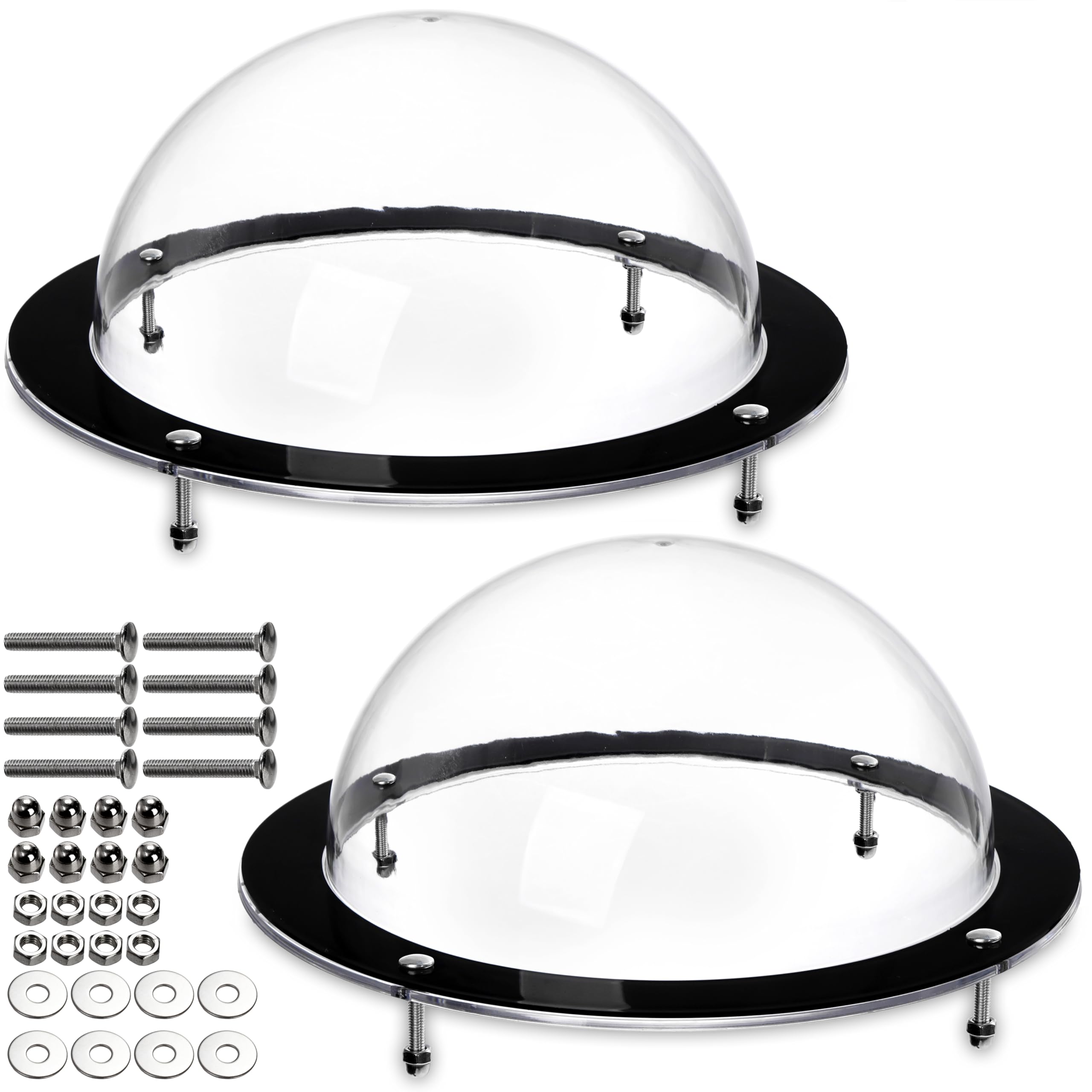 Goaste 2 Pack Dog Fence Window, 12.4 Inch Clear Pet Dome, Durable Plastic Pet Peek Windows Playground, Doggie Fence Safe Domes, Pets Supply for Dog Cat Horse, 12.4 x 4.9 Inch