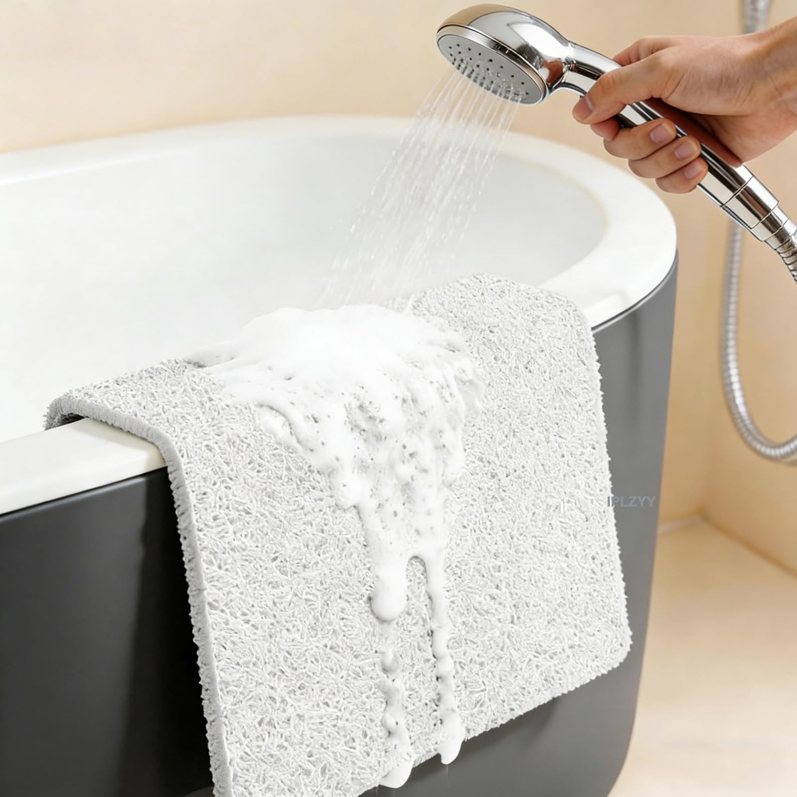Tappetino da doccia antiscivolo in morbido PVC luffa tappetino da bagno per aree doccia umide strutturate e lisce, C, 75 x 120 cm