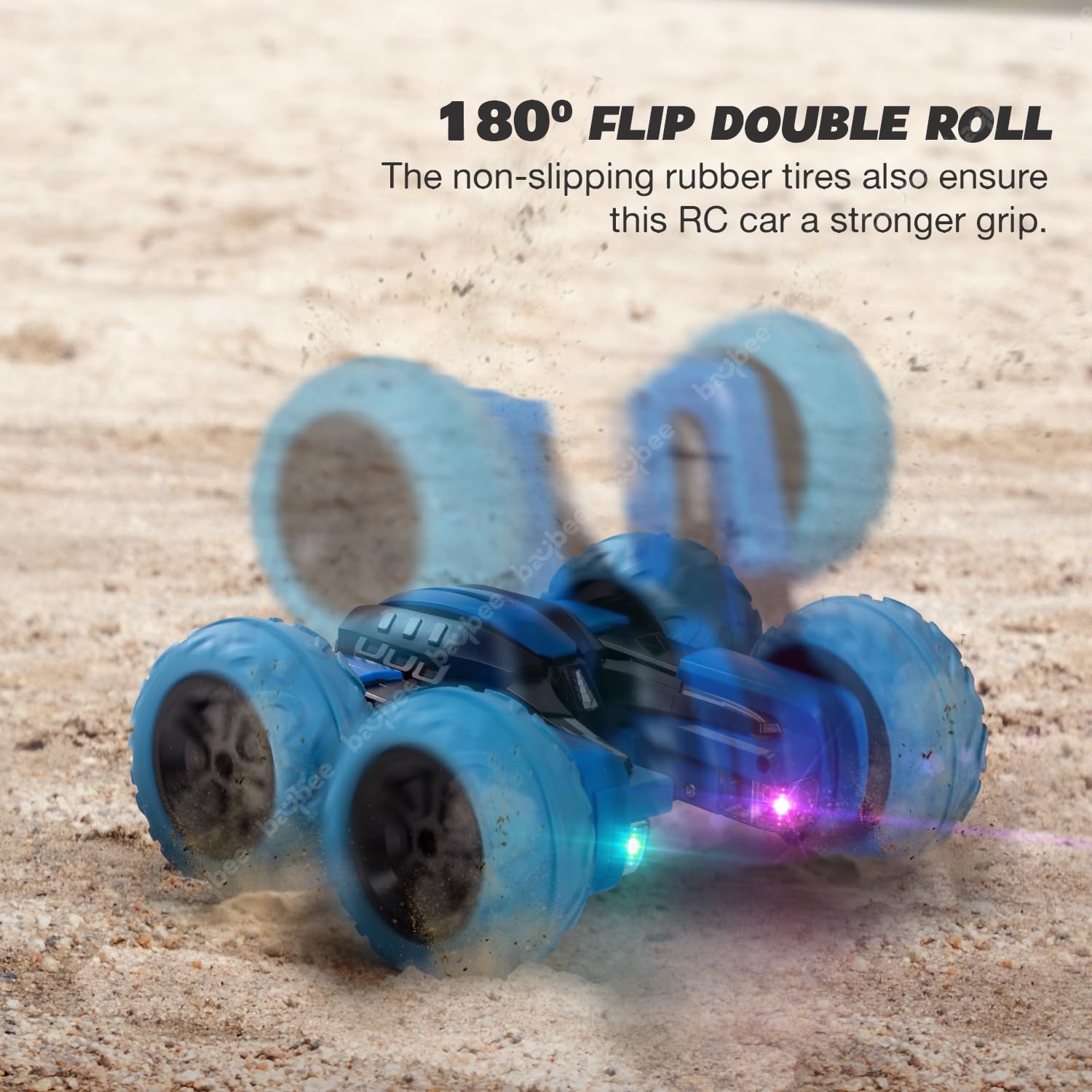 BAYBEE Double Sided 1:28 Scale Rechargeable Remote Control Car for Kids,  4WD Stunt RC Cars with 360° Spin, Flip, Twist, Climbing Racing Remote