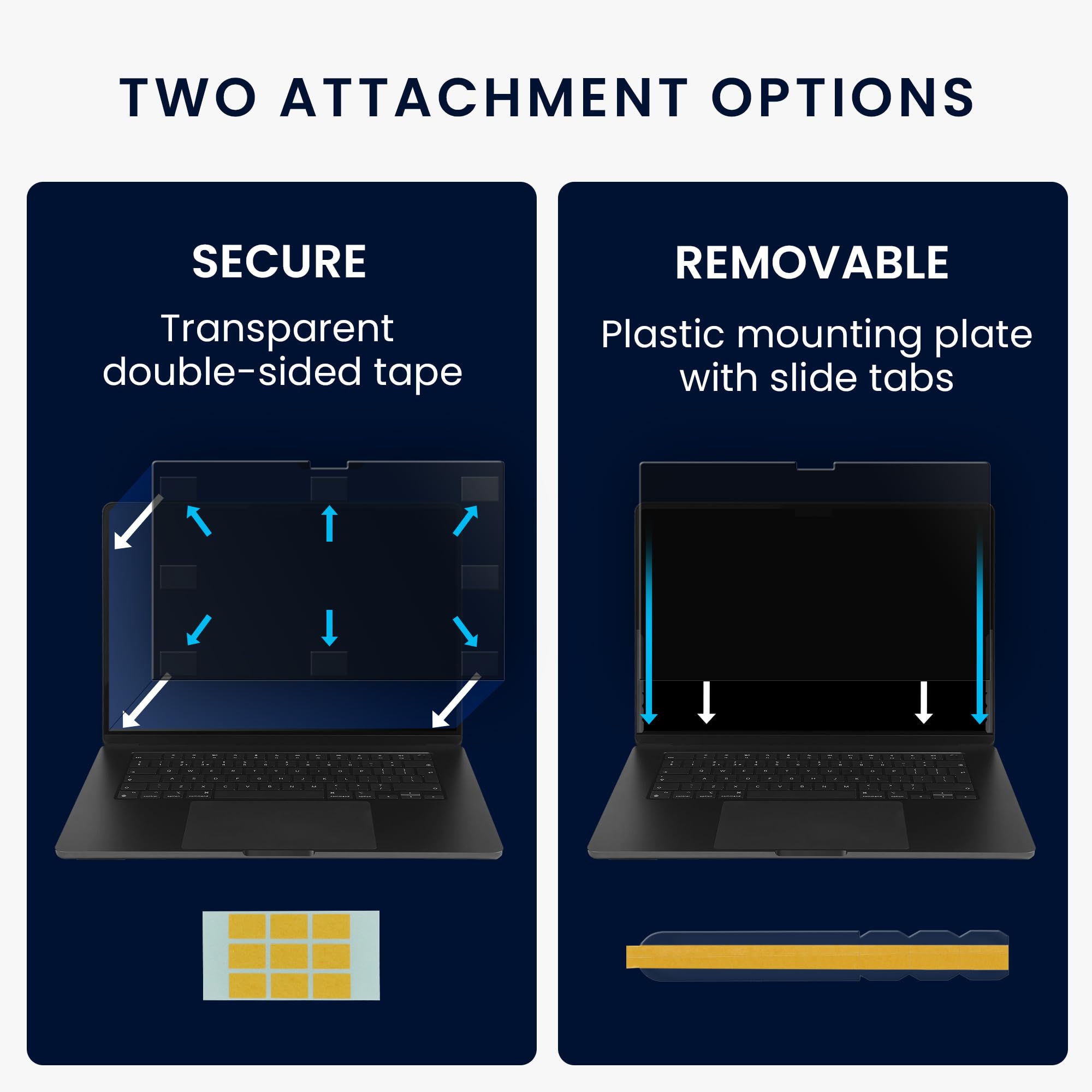 kwmobile Pellicola Privacy per 15.6" Laptop (16:9) 345x195mm - Privacy Screen per Laptop - Filtro Schermo Protettivo Rimovibile - Filtro Anti Luce Blu