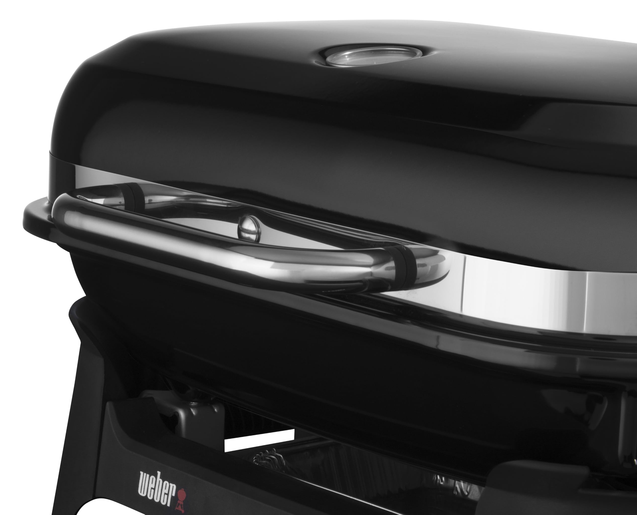 Weber Lumin Compact 91010979 Barbecue électrique, portable, 43 x 32 cm, atteint plus de 315 °C, polyvalent, idéal pour saisir, fumer, cuire à la vapeur ou cuire des aliments - Noir