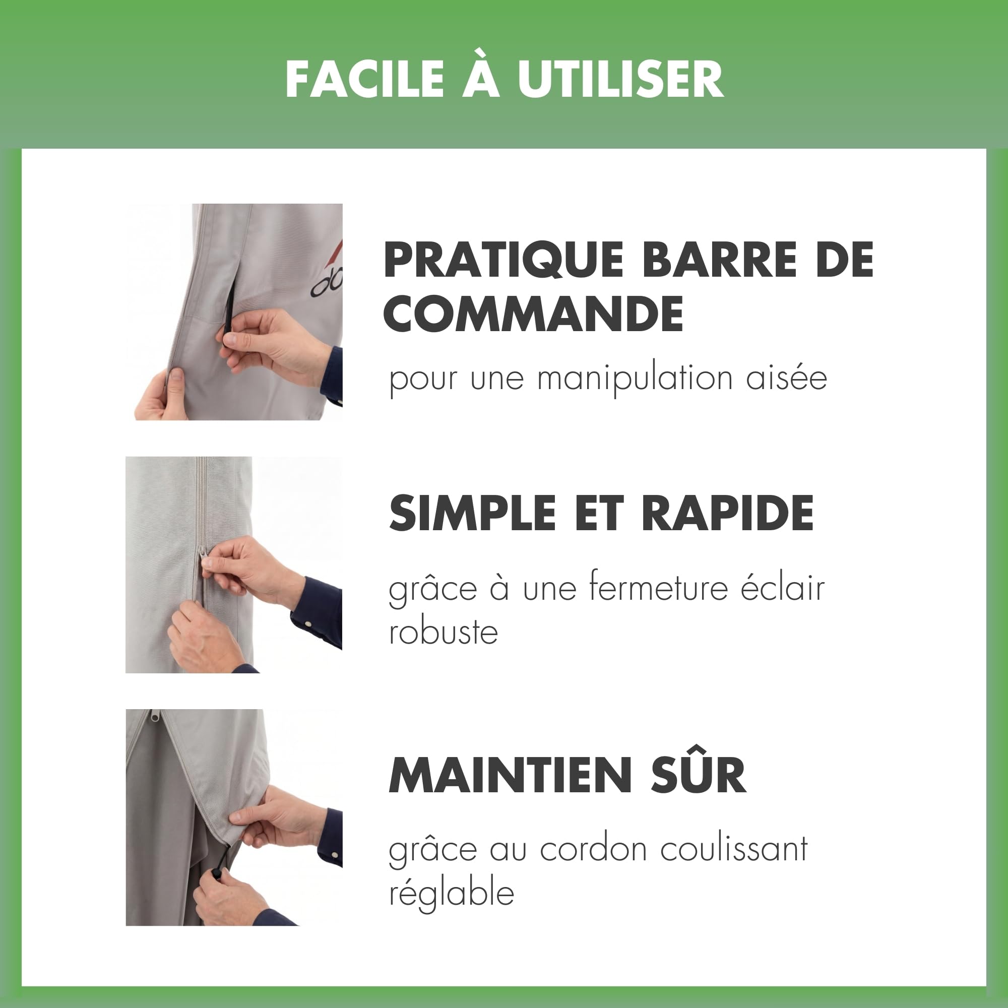 Doppler Housse Parasol Jardin Jack mât Central Protection diamètre 350cm Couverture résistante intempéries Fermeture éclair
