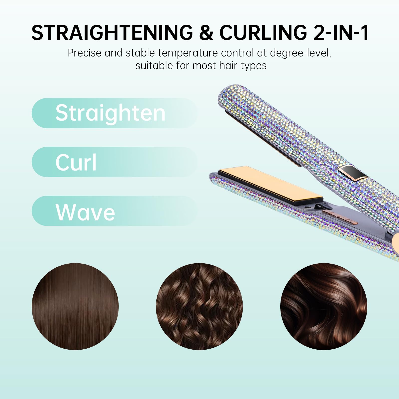 Amazon.com : Pro Flat Iron, 2-in-1 Hair Straightener & Curler