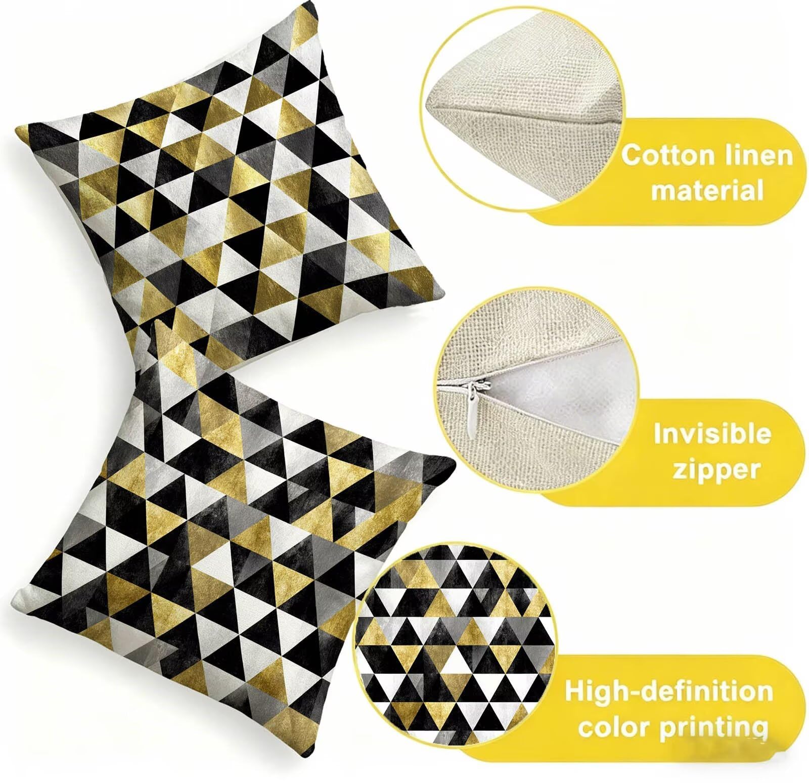 Astratto Cuscini Divano 60x60cm Cuscini per Divano Banda Motivo Set di 4, Velluto Federe Copricuscini con Cerniera Invisibile per Divano Arredo Camera Da Letto Soggiorno Ufficio, Regalos w-5942