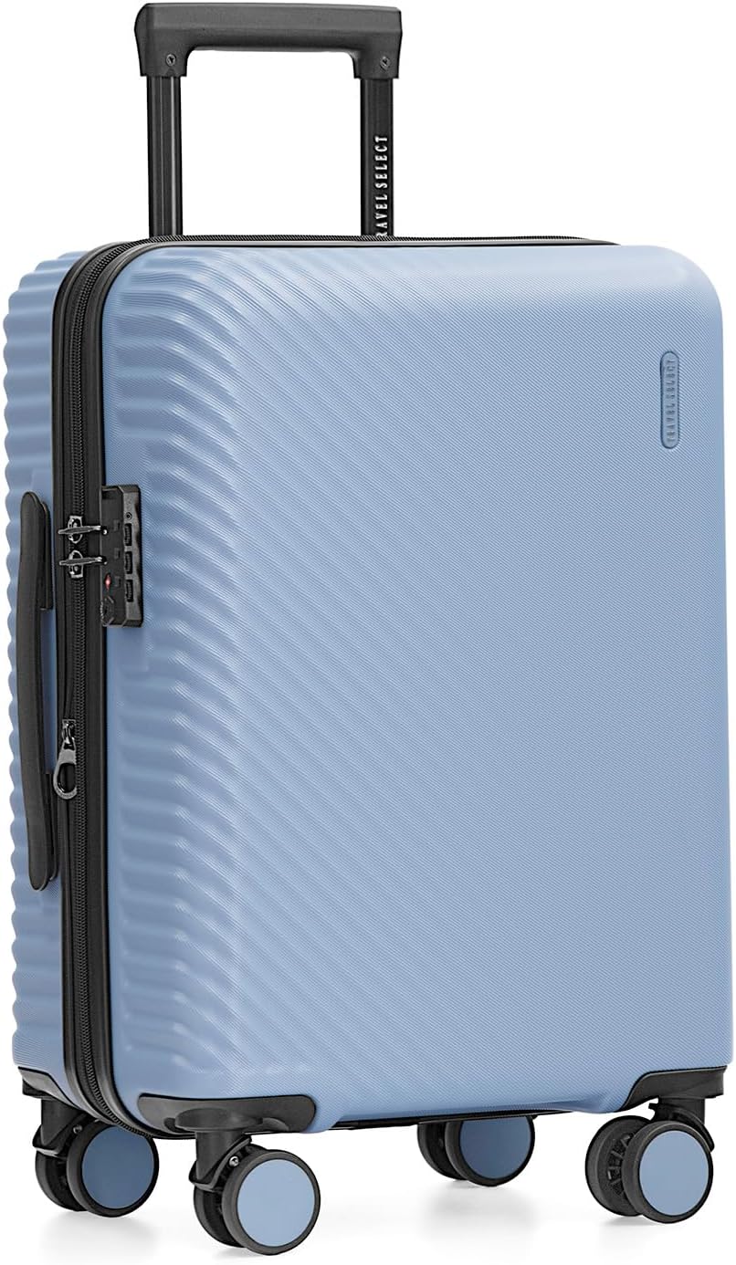 Travel Select Bridgetown Hardside Expandable Luggage w/TSA Lock, Light Blue, 21-Inch Carry-on