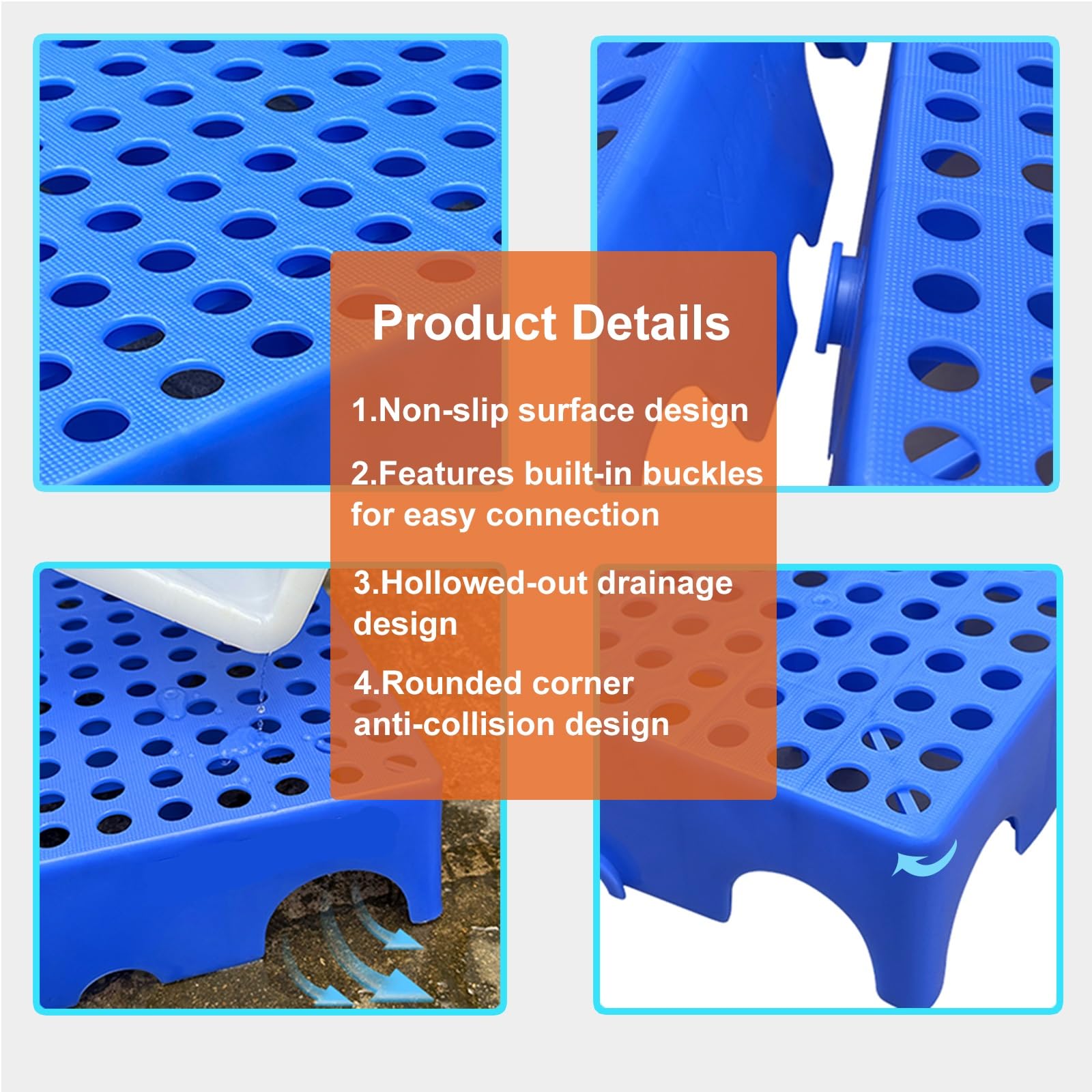 Plataforma Rejilla Suelo HDPE 100x100x5cm Estera Drenaje Entrelazada Resistente