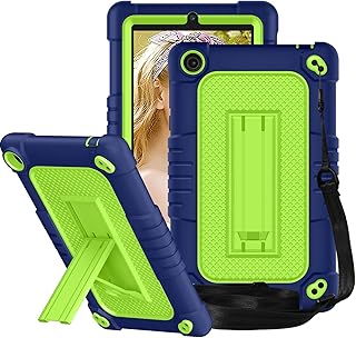 Case for Walmart ONN 7 Inch Gen 3 2022 Tablet(Model:100071481),Shockproof Kids Friendly Rugged Case with Shoulder Strap & Stand Cover for Walmart Onn 7 Inch 3nd Gen 2022 Tablet (Navy/Green)