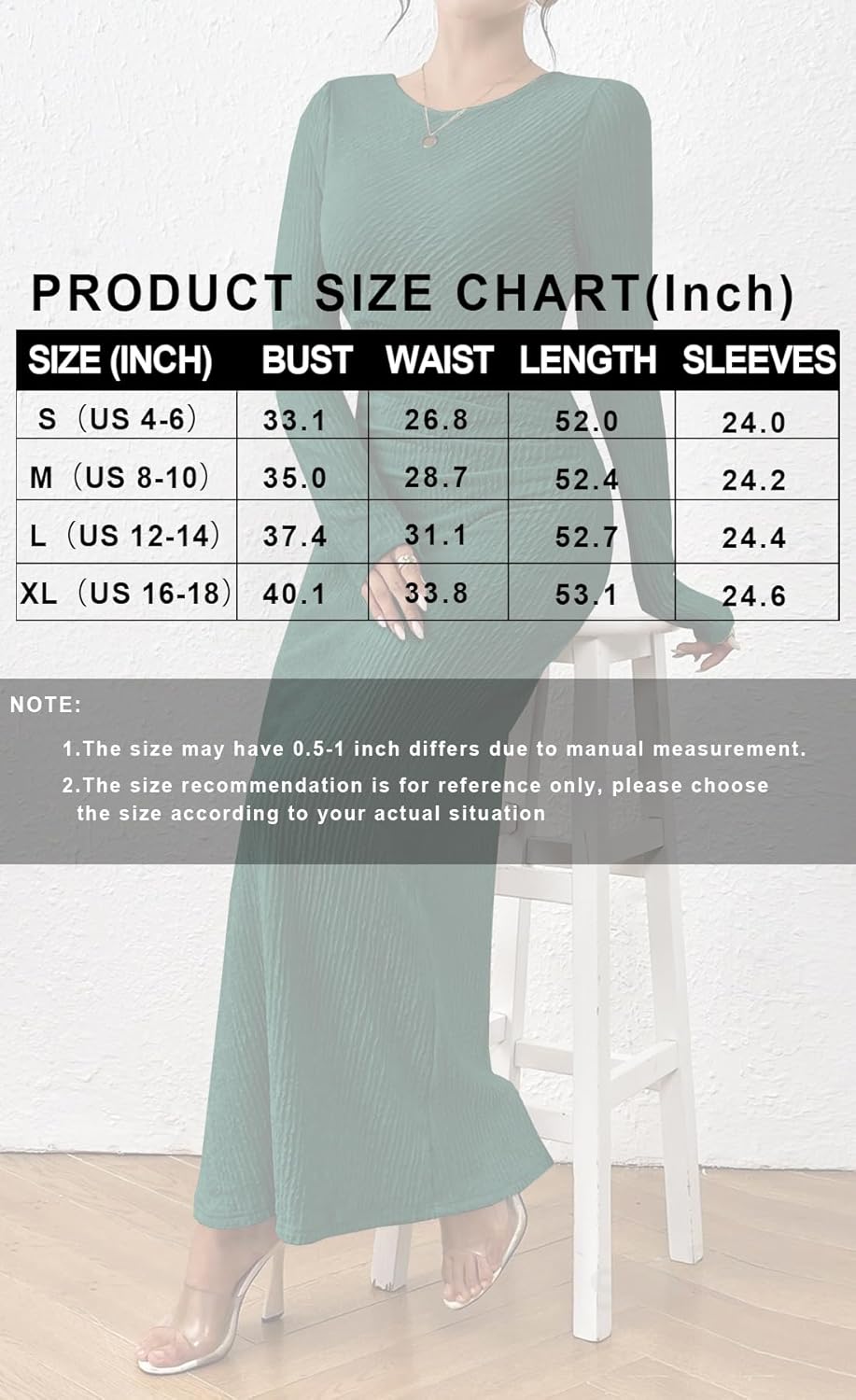 MITILLY Fall Dress for Women 2026 Long Sleeve Maxi Dress Formal Crew Neck Bodycon Ruched Cocktail Party Dresses - Image 6