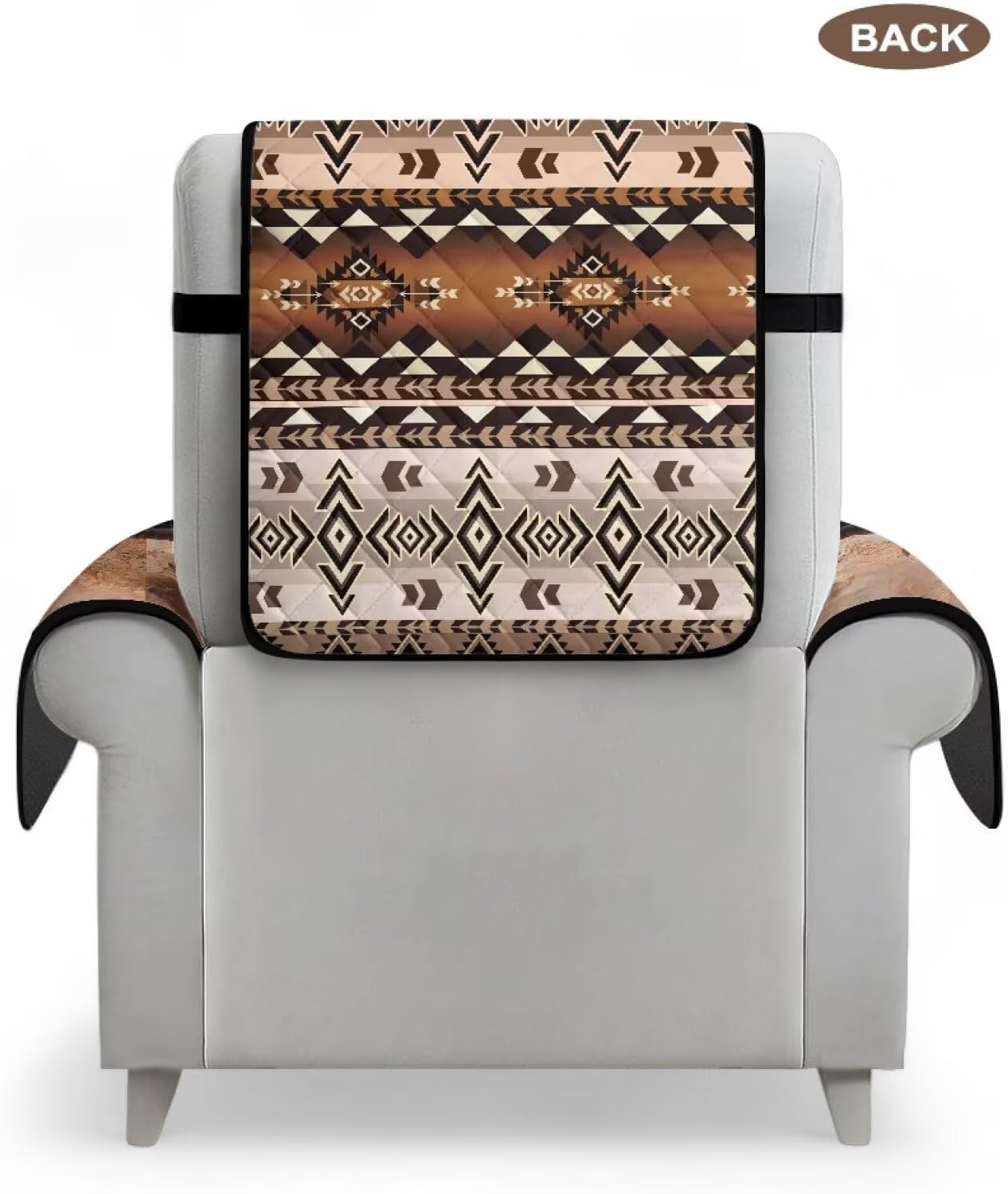 ZDCUSTOM Aztec Geometric Recliner Chair Cover Tribal Running Horses Non Slip Covers for Recliner Chair with Pocket Washable Recling Chairs Furniture Protector for Kids, Pets