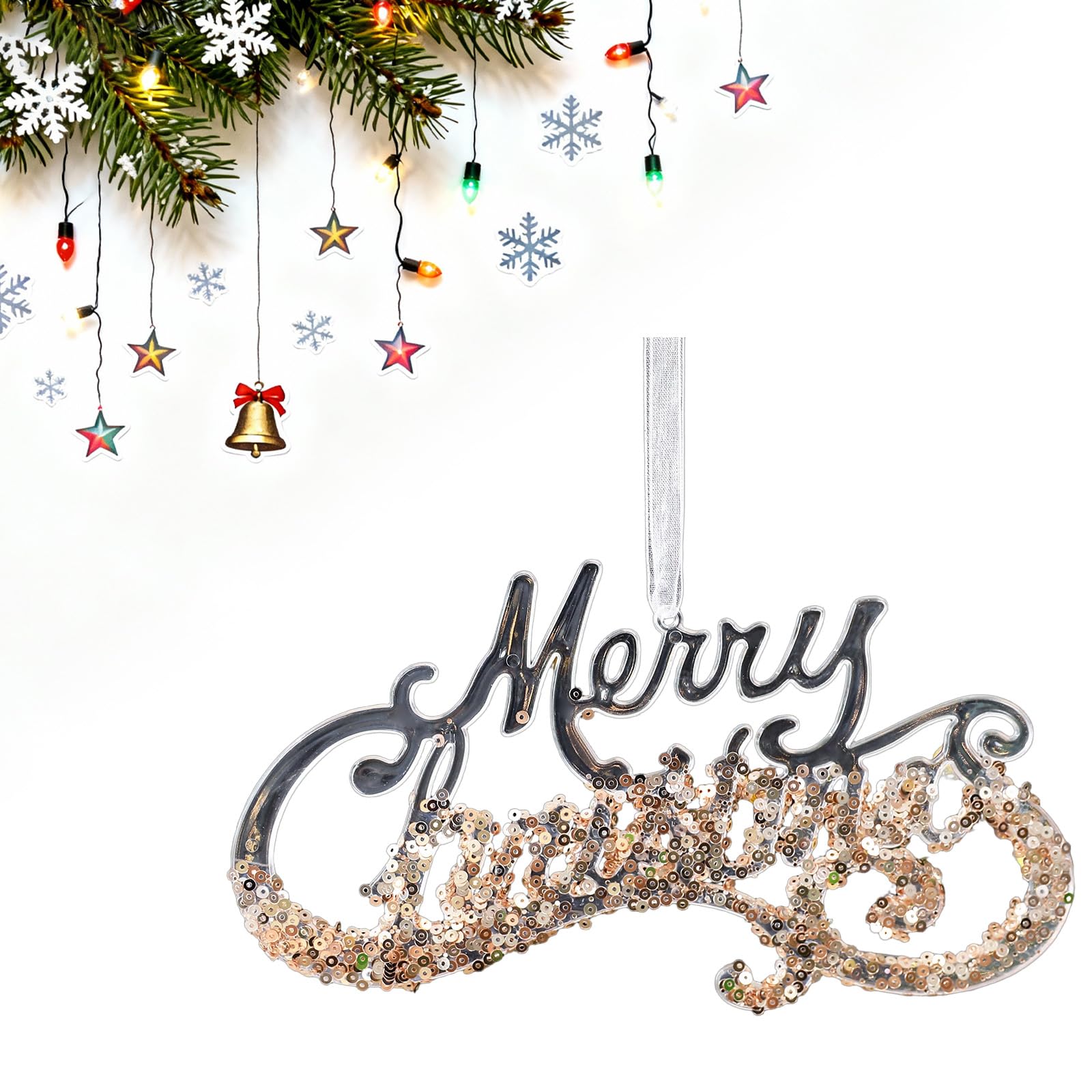 Transparents Acrylic Snowflakes Ornament with Design for Festives Season Decorating Christmas Snowflakes Acrylic Ornament