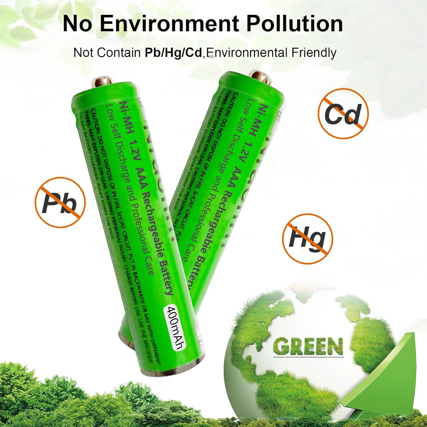 Nraonrn 4 Pack NI-MH AAA Rechargeable Battery for Panasonic, 1.2V 400mah AAA Rechargeable Batteries for Panasonic Cordless Phones Handset, Remote Controls, Electronics