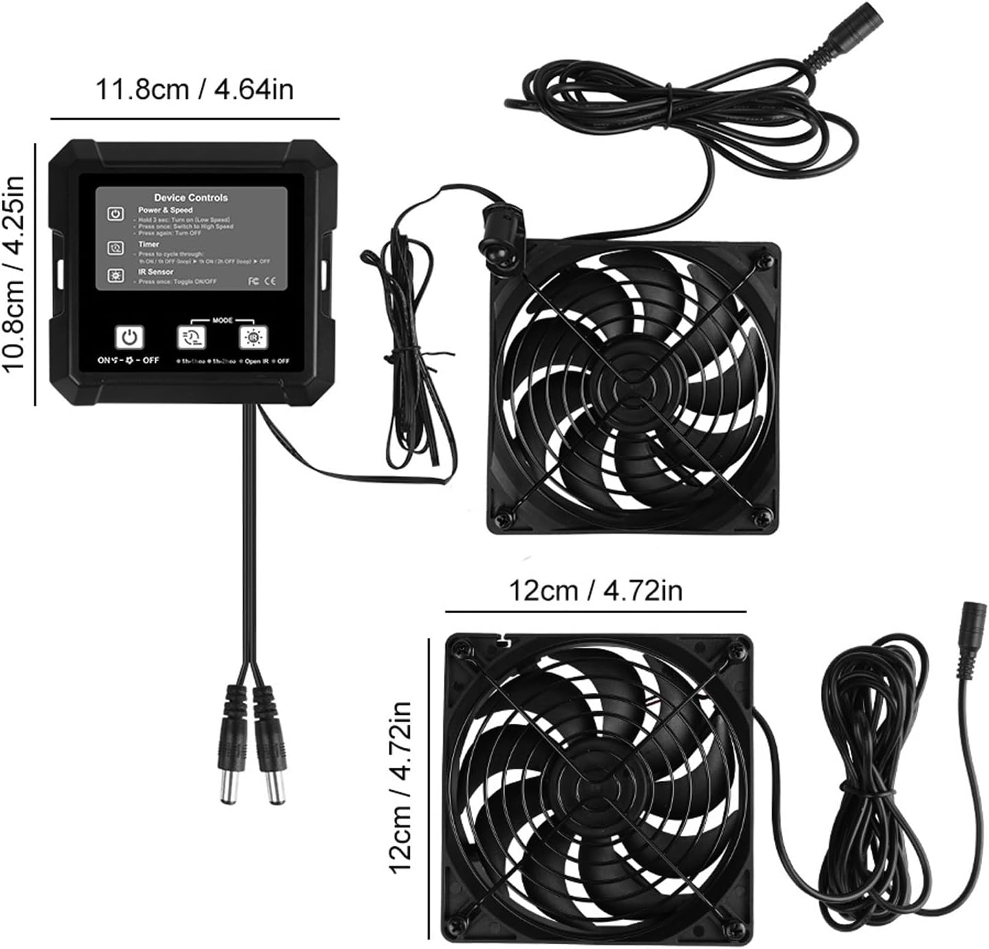 Pssopp Solar Exhaust Fan, 2 Speeds Adjustable Solar Powered Greenhouse Ventilation Fan for Outside Shed Doghouse Ventilation Air Circulation
