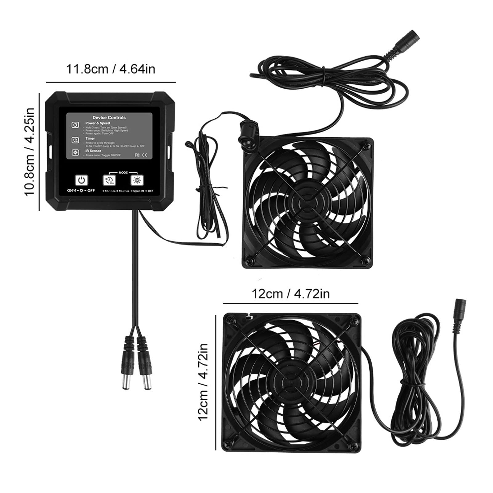 Cocoarm Ventilador Extractor Solar, Doble Ventilador Ajustable de 2 Velocidades con Panel de 25 W, para Ventilación Exterior de Gallineros, Invernaderos y Otros Espacios.