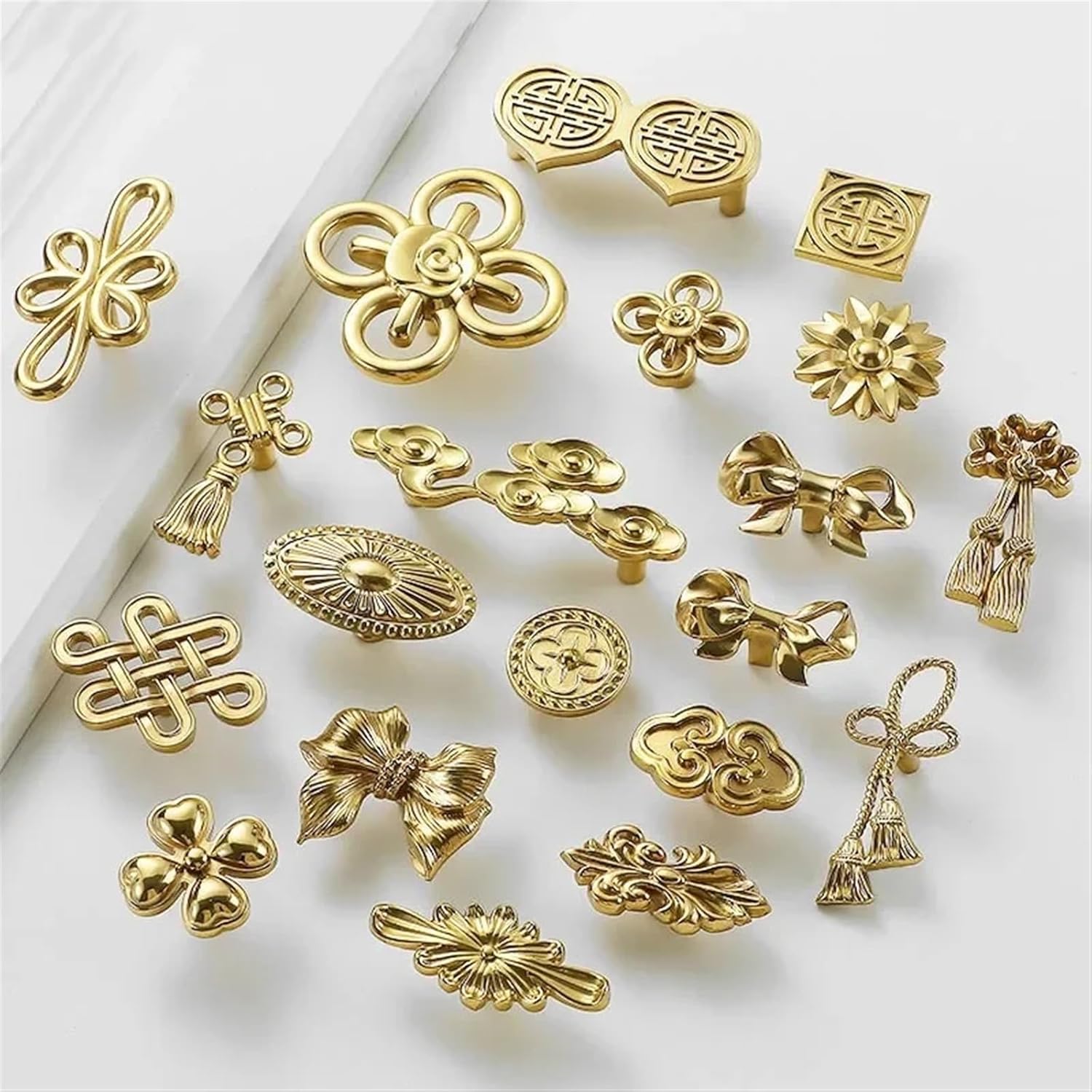 Solid Brass Wardrobe Door Handle Nordic Luxury Drawer Creative Golden Single Hole Kitchen Cabinet Handles Furniture Hardware 1Pcs (Color : Brass-16 Large)