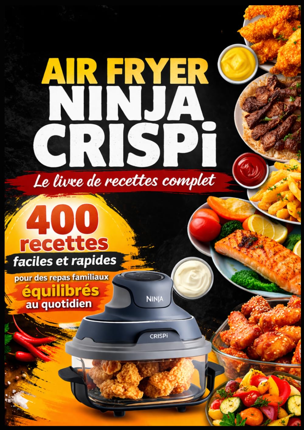 Air Fryer NINJA CRISPi Le Livre de Recettes Complet 400 RECETTES Facile et rapide pour des repas familiaux équilibrée au quotidien