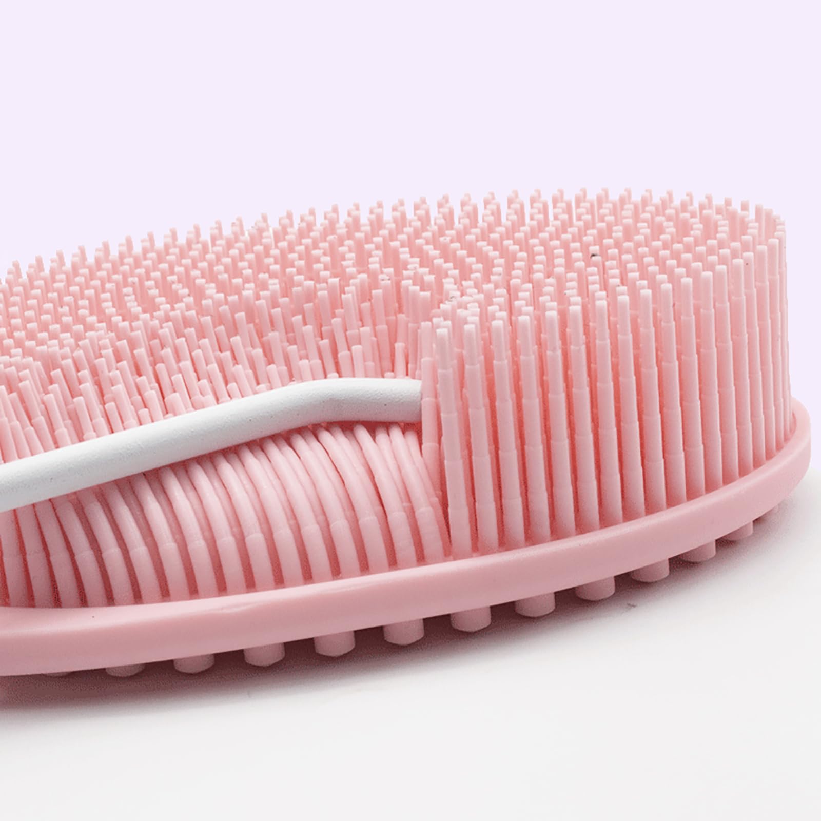 1 Pcs Silicone Bath Brush, Dual-Sided Massage Shower Brush, Suitable for Scrubbing, Suit for Kids & Adults, Household Soft Silicone Bathing Tool, Gentle & Non-Irritating (Blue)