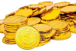 100 Pcs Plastic Gold Coins for Treasure Hunt Games