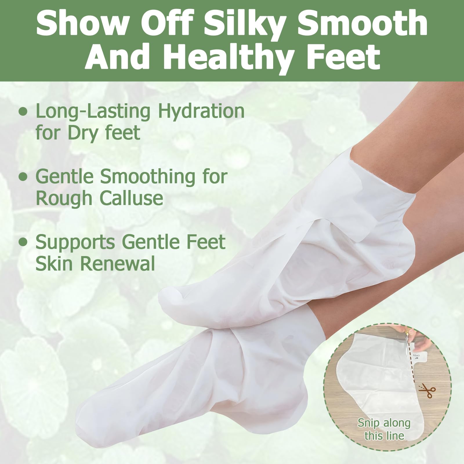 4 Paires De Masque Pieds Peeling Exfoliant, Peeling Pied, Masque Pieds Très Secs Et Abîmés Riches En Centella Asiatica, Nourrissant En Profondeur, Soin Doux, Convient Aux Hommes Et Aux Femmes