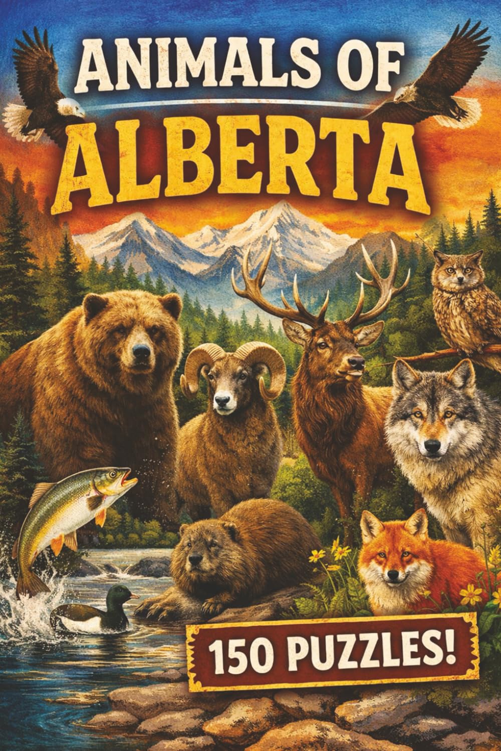 Animals of Alberta Word Search: 150 Wildlife-Themed Puzzles (Canadian Wildlife Word Search Series)