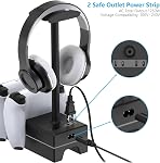 PS5 Chargeur de contrôleur avec USB Port de recharge et AC Déplacement, RGB DualSense Station de recharge dock pour PS5 Contrôleurs avec support d'écouteur, PS5 Accessoires - GameCube
