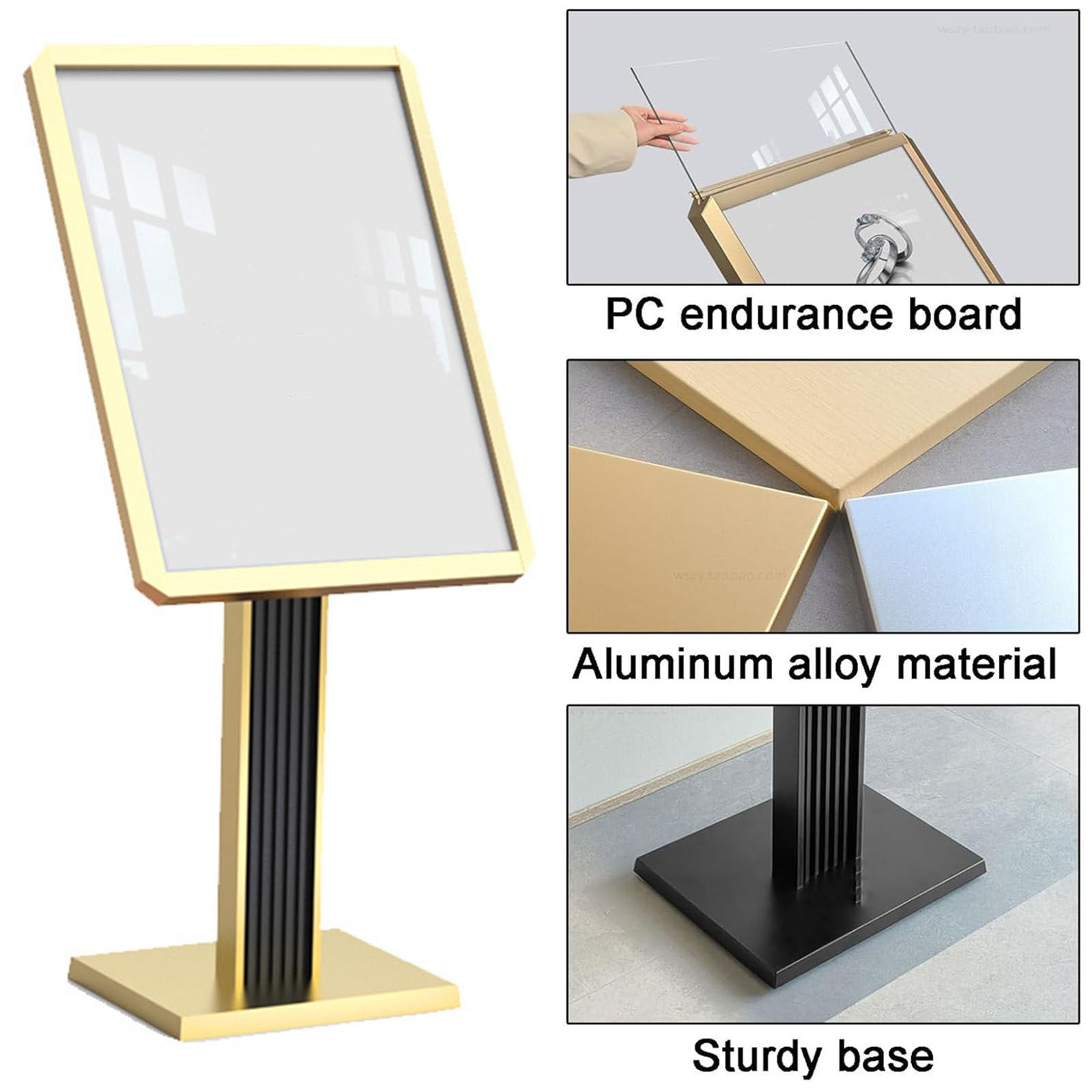 Soporte de póster de pedestal resistente, soporte para carteles publicitarios para interiores y exteriores, para bodas, fiestas en casa